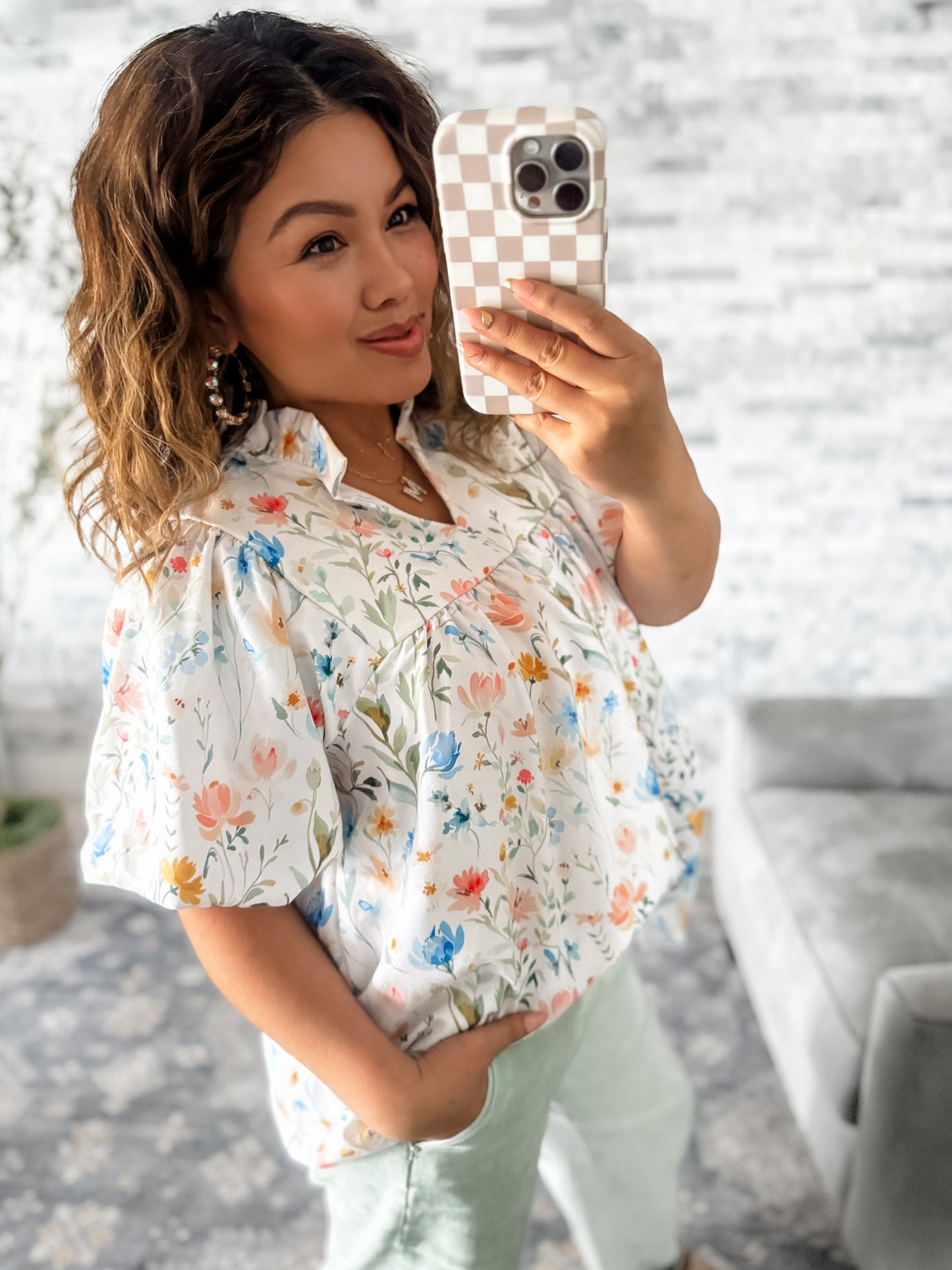 DAYDREAM FLORAL PUFF SLEEVE TOP