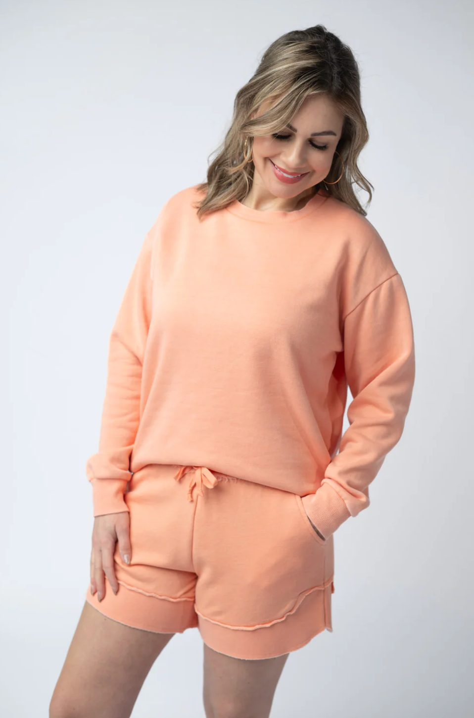 VINTAGE WASH STEVIE SHORTS - SPRING PEACH