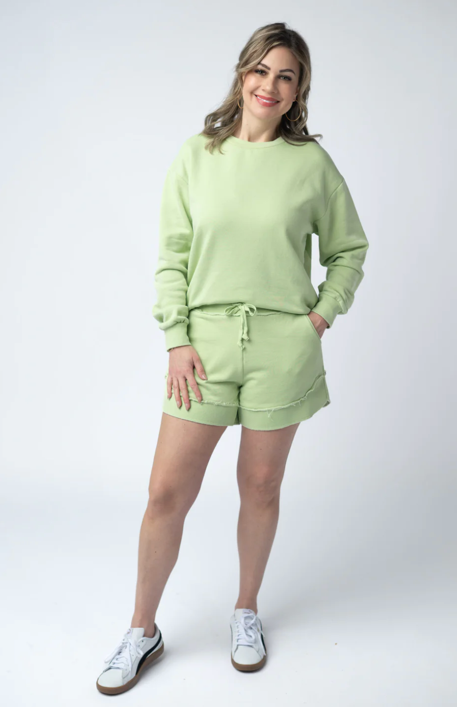 VINTAGE WASH STEVIE SHORTS - SPRING LEAF