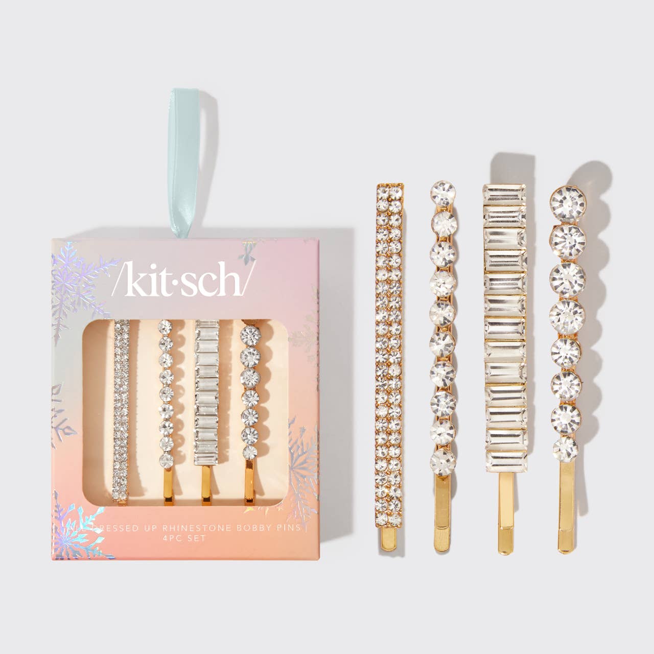 HOLIDAY RHINESTONE BOBBY PINS BOXED SET