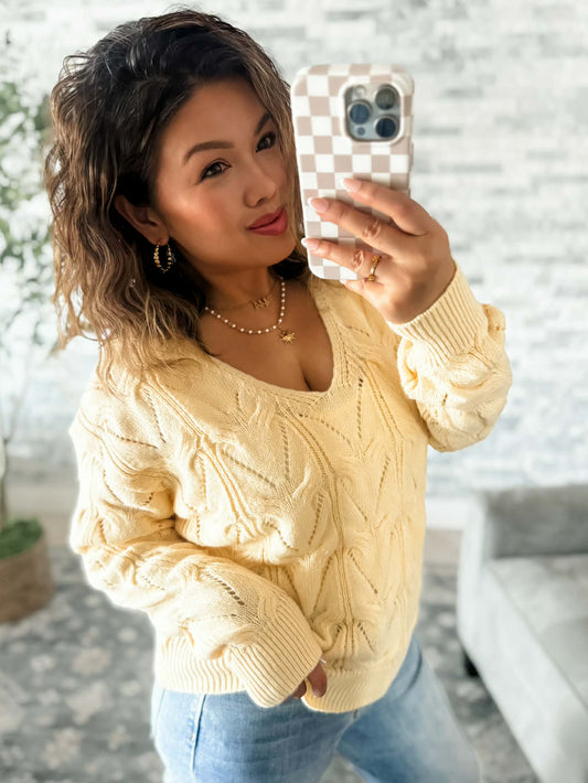 MEET YOU AT THE TENNIS MATCH JACQUARD SWEATER