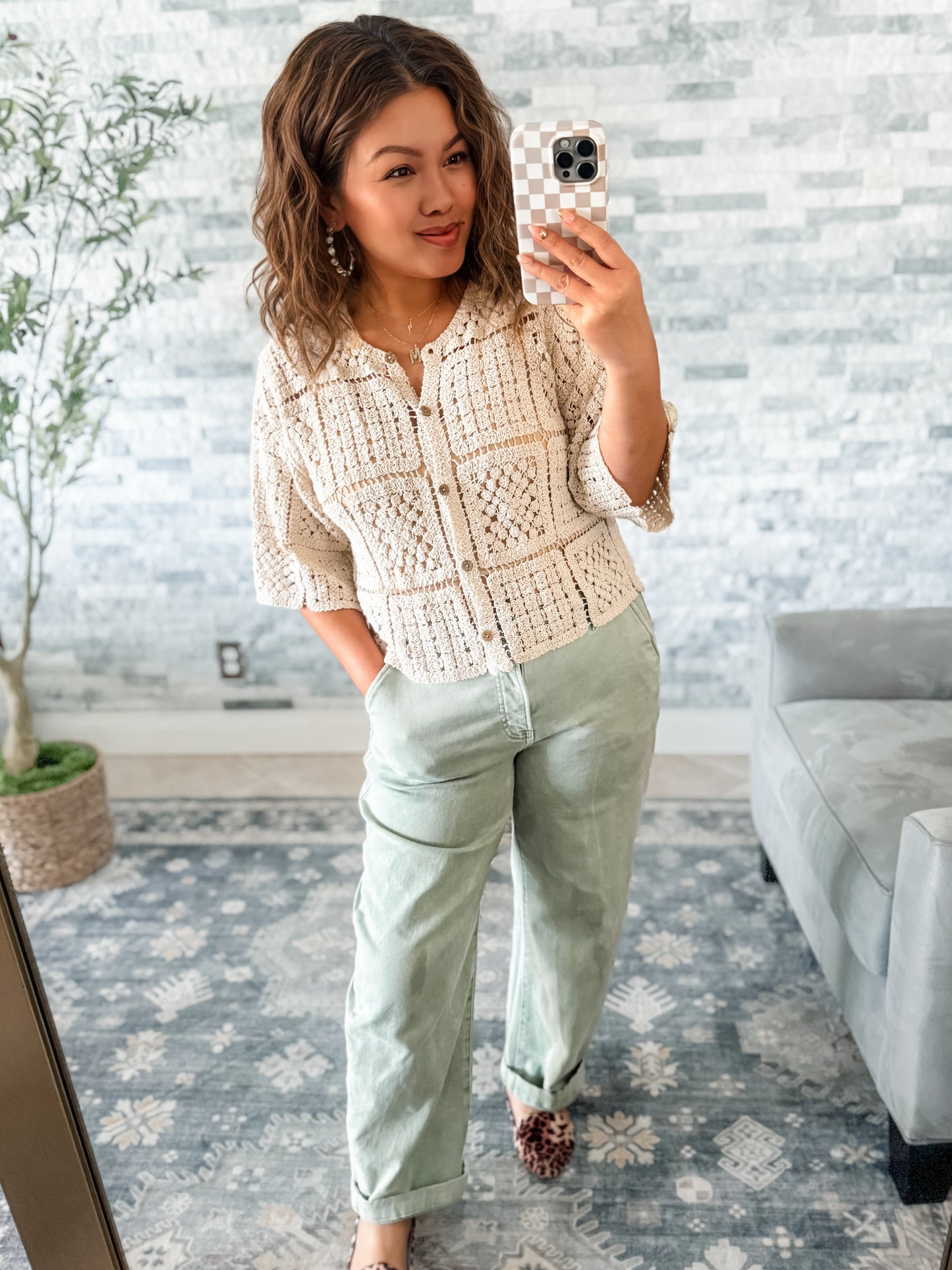 HONEYCOMB BOHO CROCHET CARDIGAN TOP