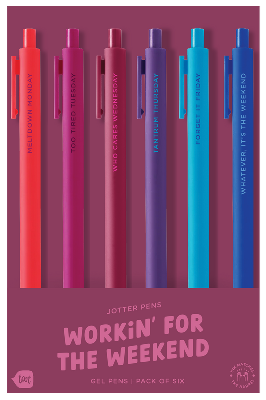 JOTTER GEL PEN SET - WORKIN' FOR THE WEEKEND - SIX PACK