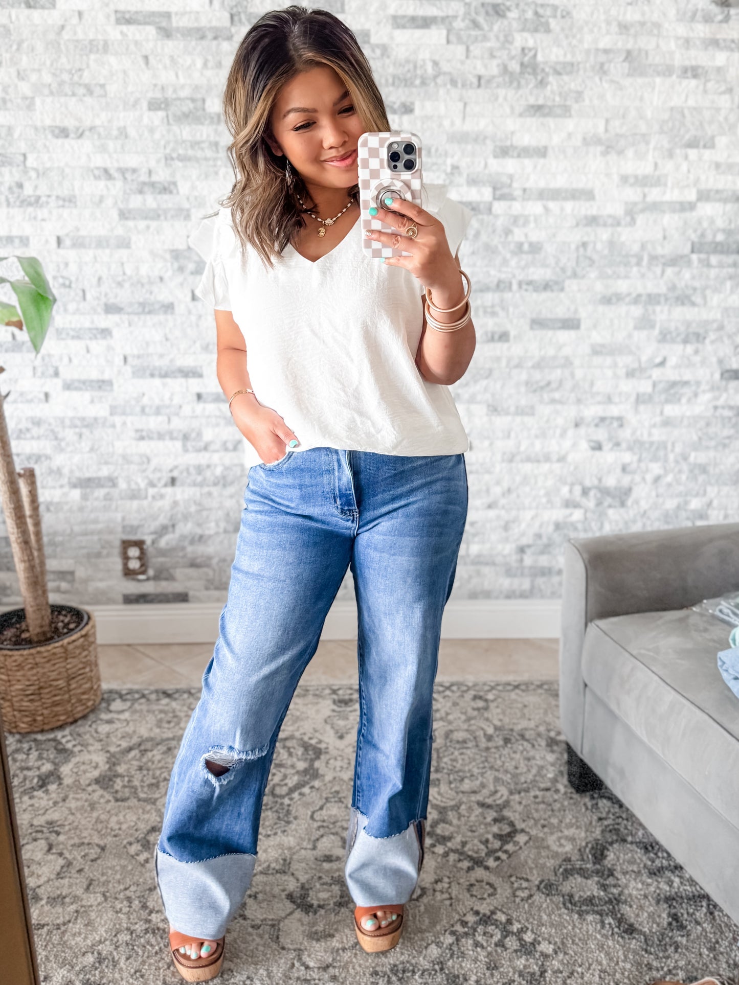 BLAKELEY STRAIGHT LEG CUFFED JEANS
