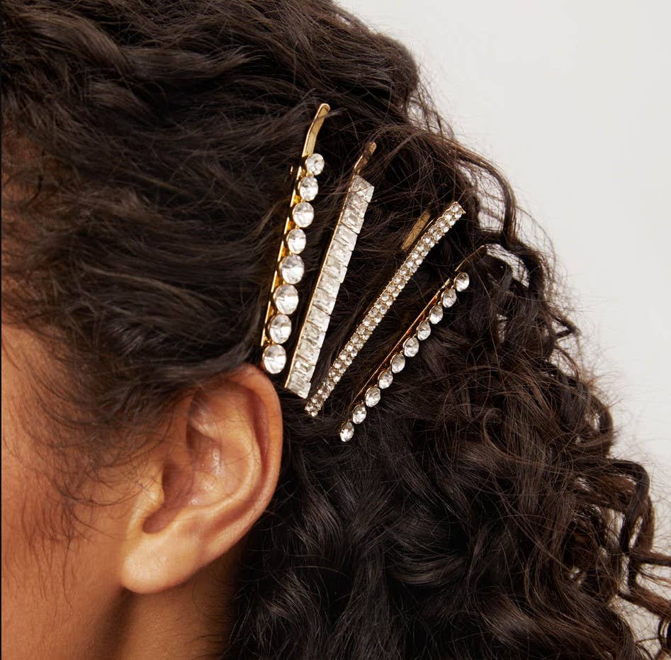 HOLIDAY RHINESTONE BOBBY PINS BOXED SET