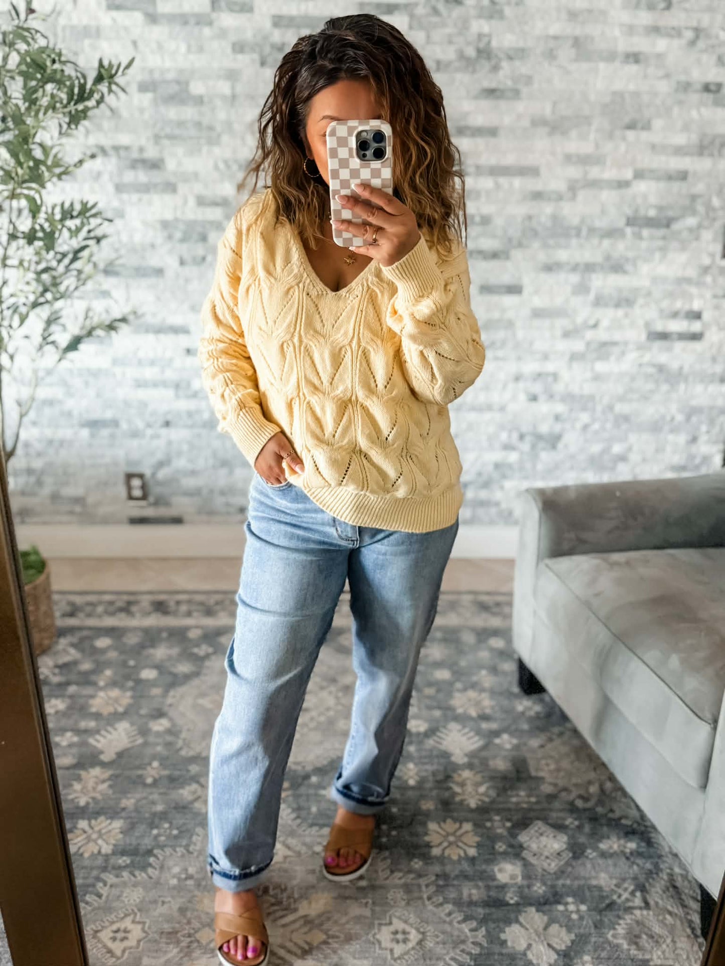 MEET YOU AT THE TENNIS MATCH JACQUARD SWEATER