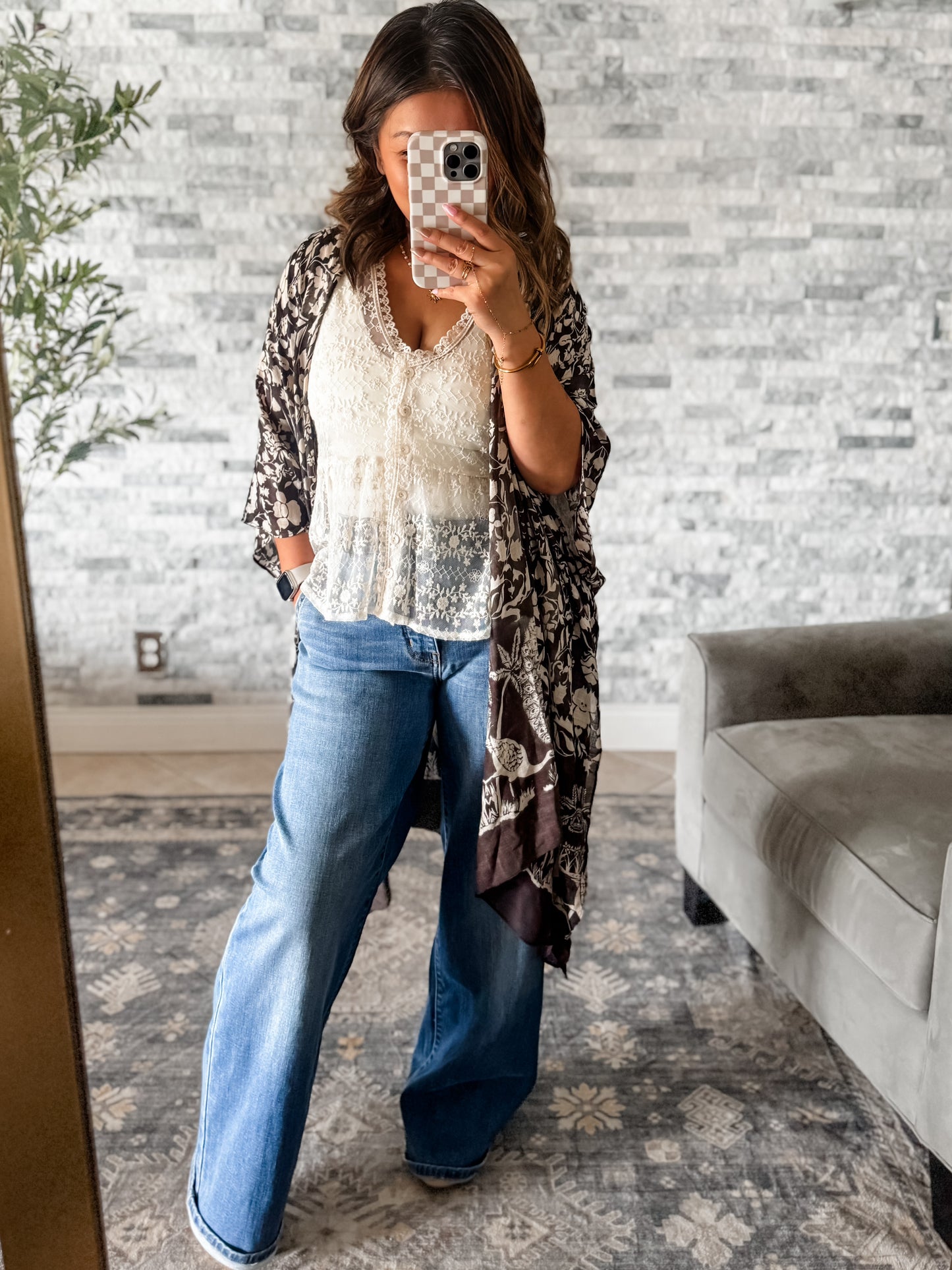 JUDY BLUE HIGH RISE TROUSER STYLE WIDE LEG JEANS - 30" INSEAM