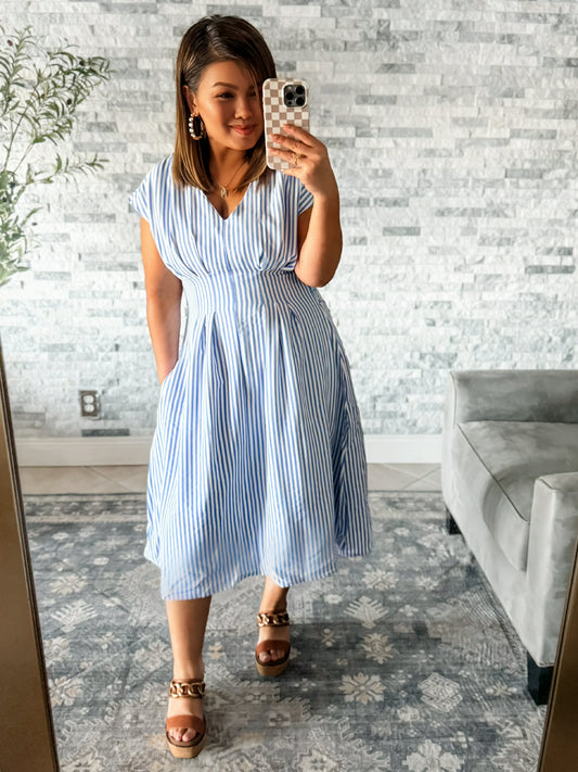 BOARDWALK BEAUTY SMOCKED BACK LINED DRESS