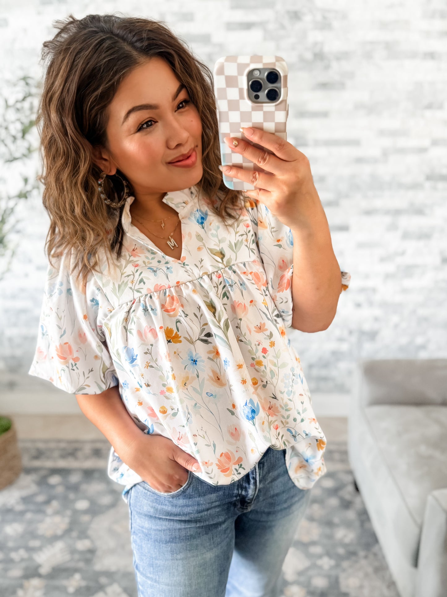 DAYDREAM FLORAL PUFF SLEEVE TOP