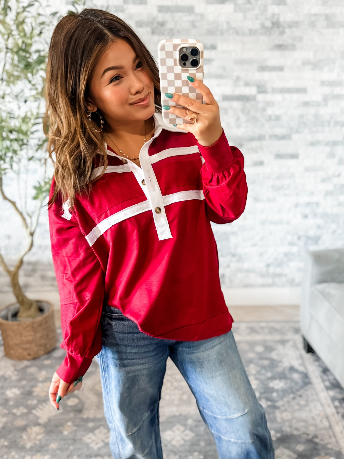 PREP SCHOOL CHIC POLO in WINE