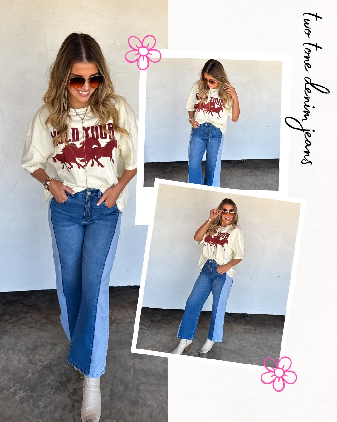 *PREORDER* TWO TONE DENIM JEANS