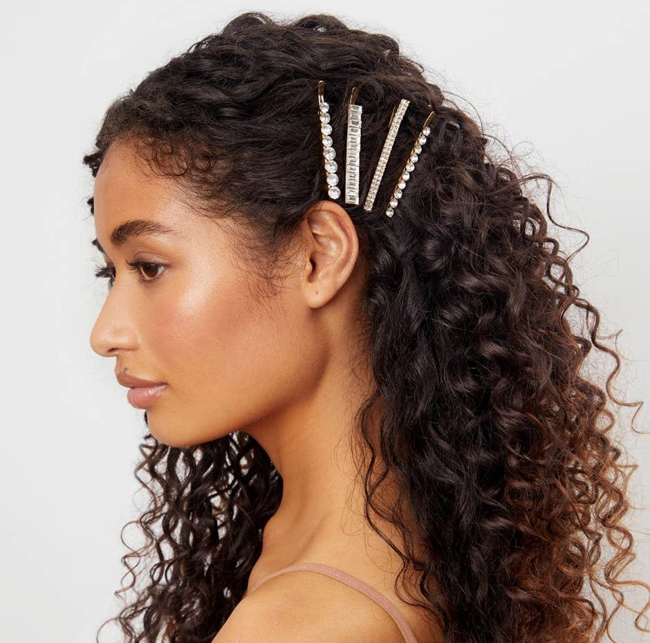 HOLIDAY RHINESTONE BOBBY PINS BOXED SET