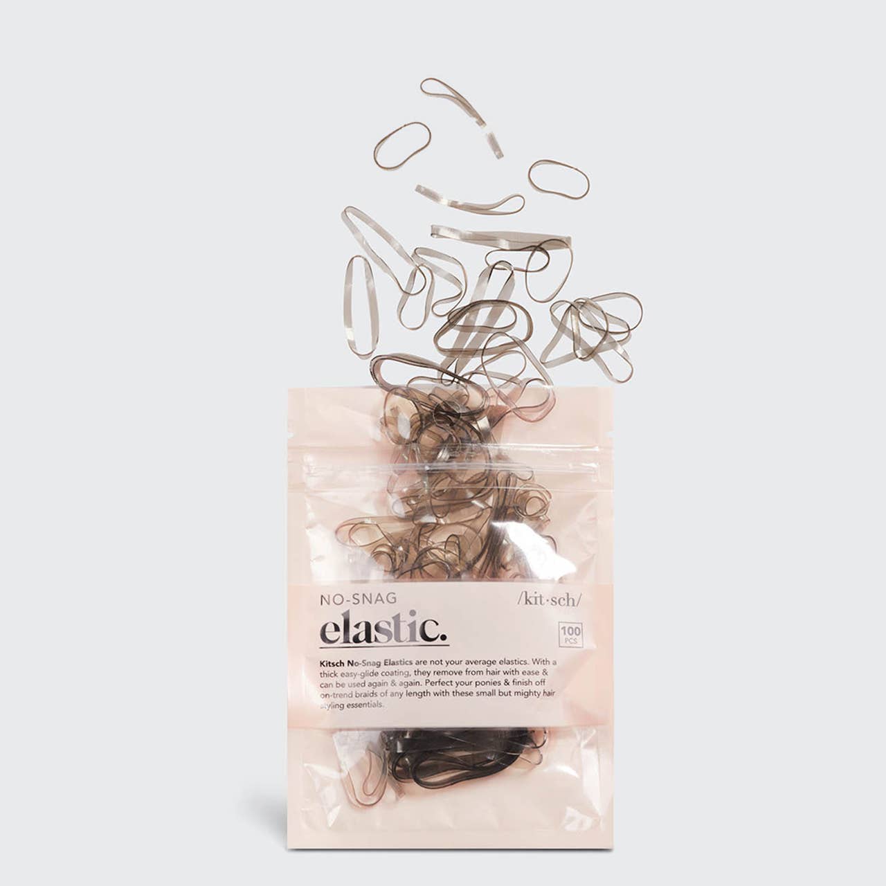 KITSCH NO-SNAG ELASTIC 100pc - BROWN