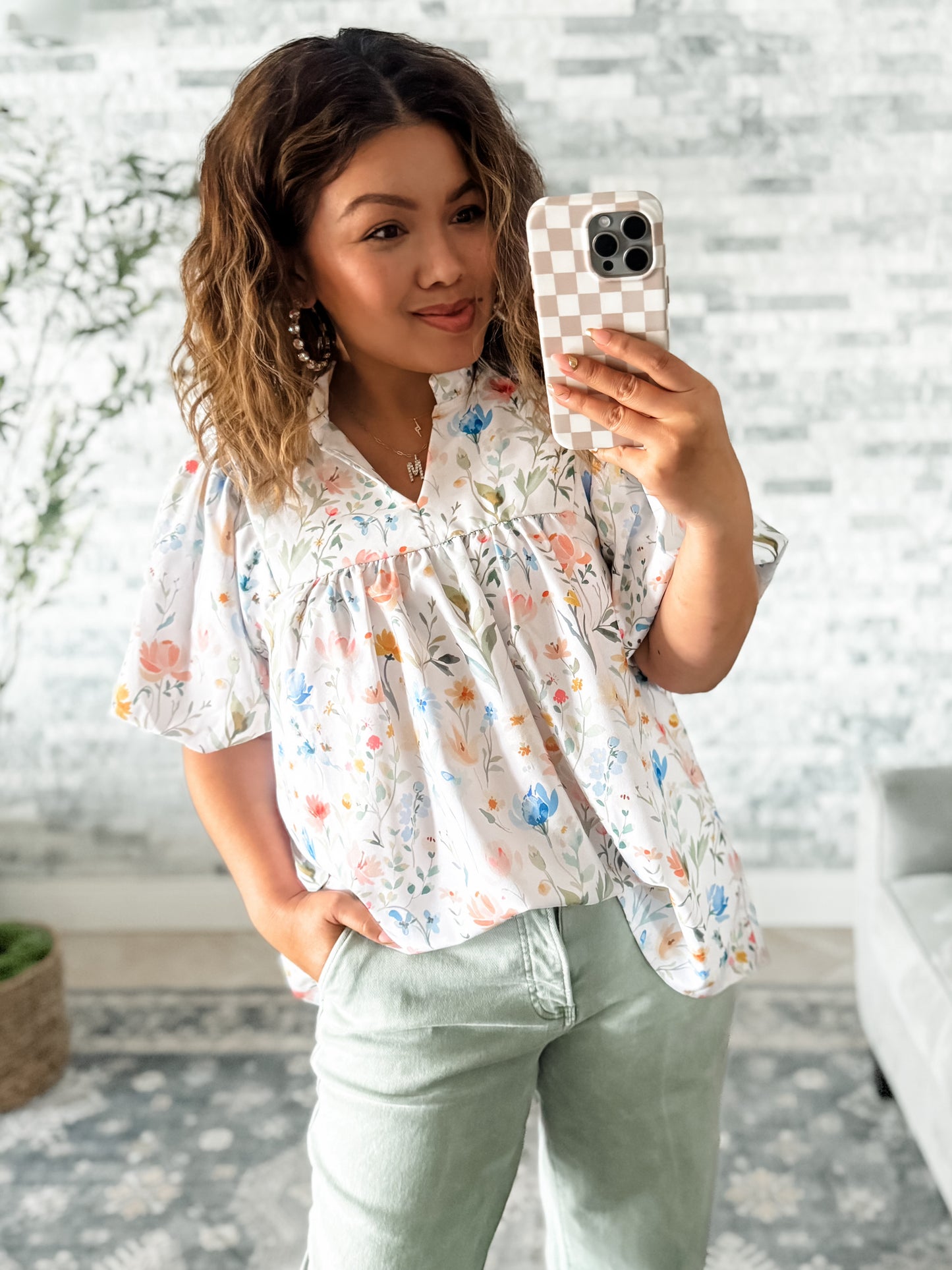 DAYDREAM FLORAL PUFF SLEEVE TOP