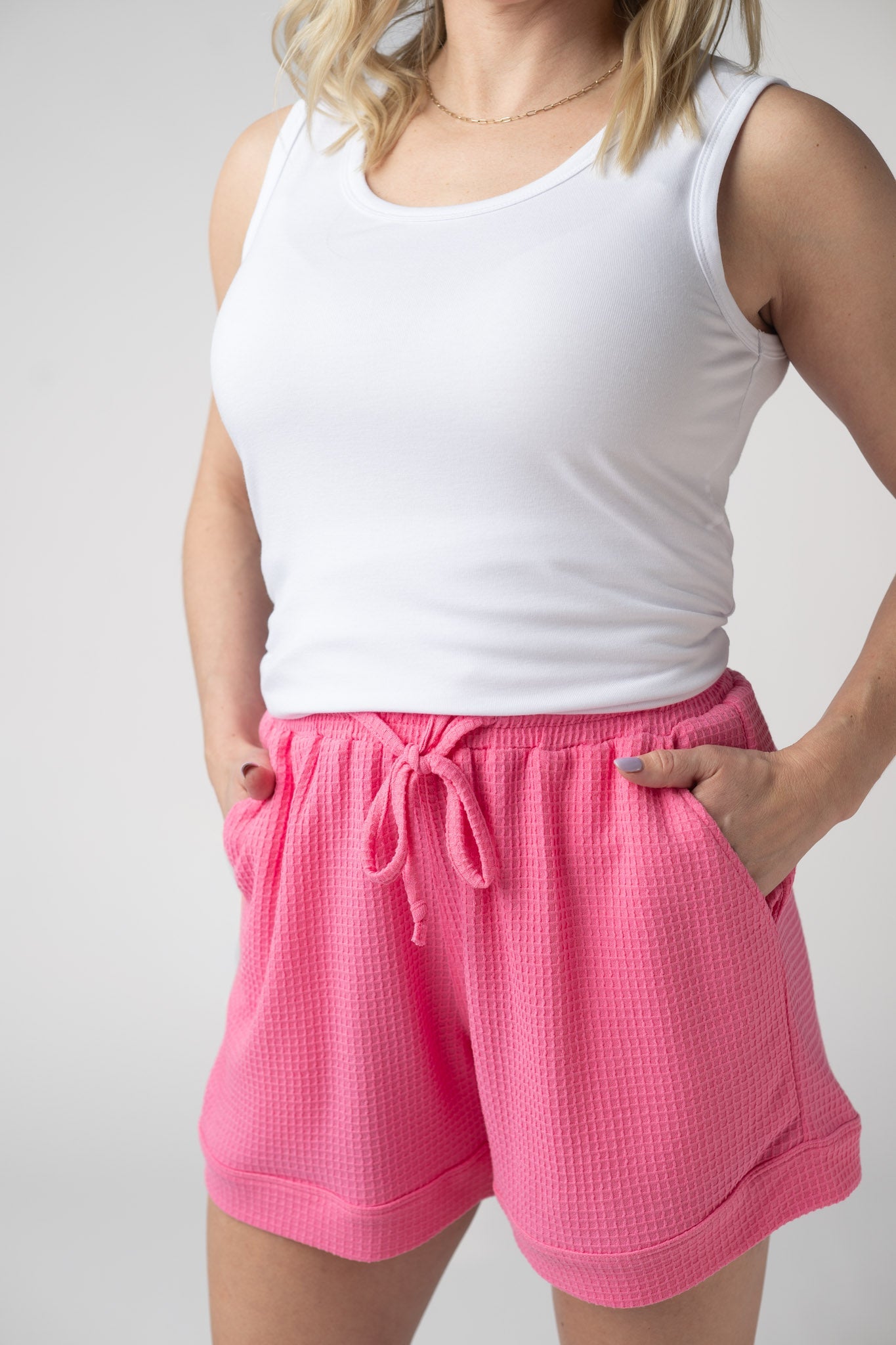 Weslie Waffle Shorts - Pink