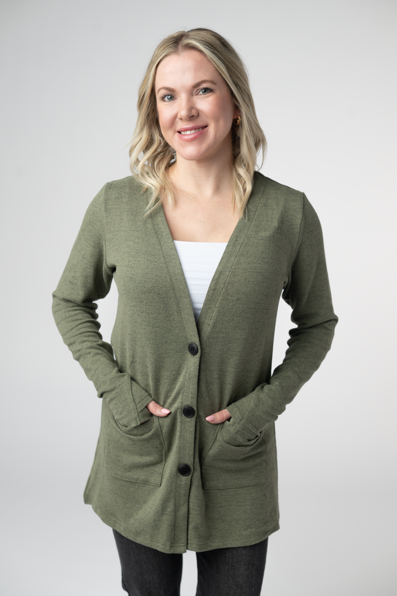 PREBOOK Cori Cardigan - Heathered Olive