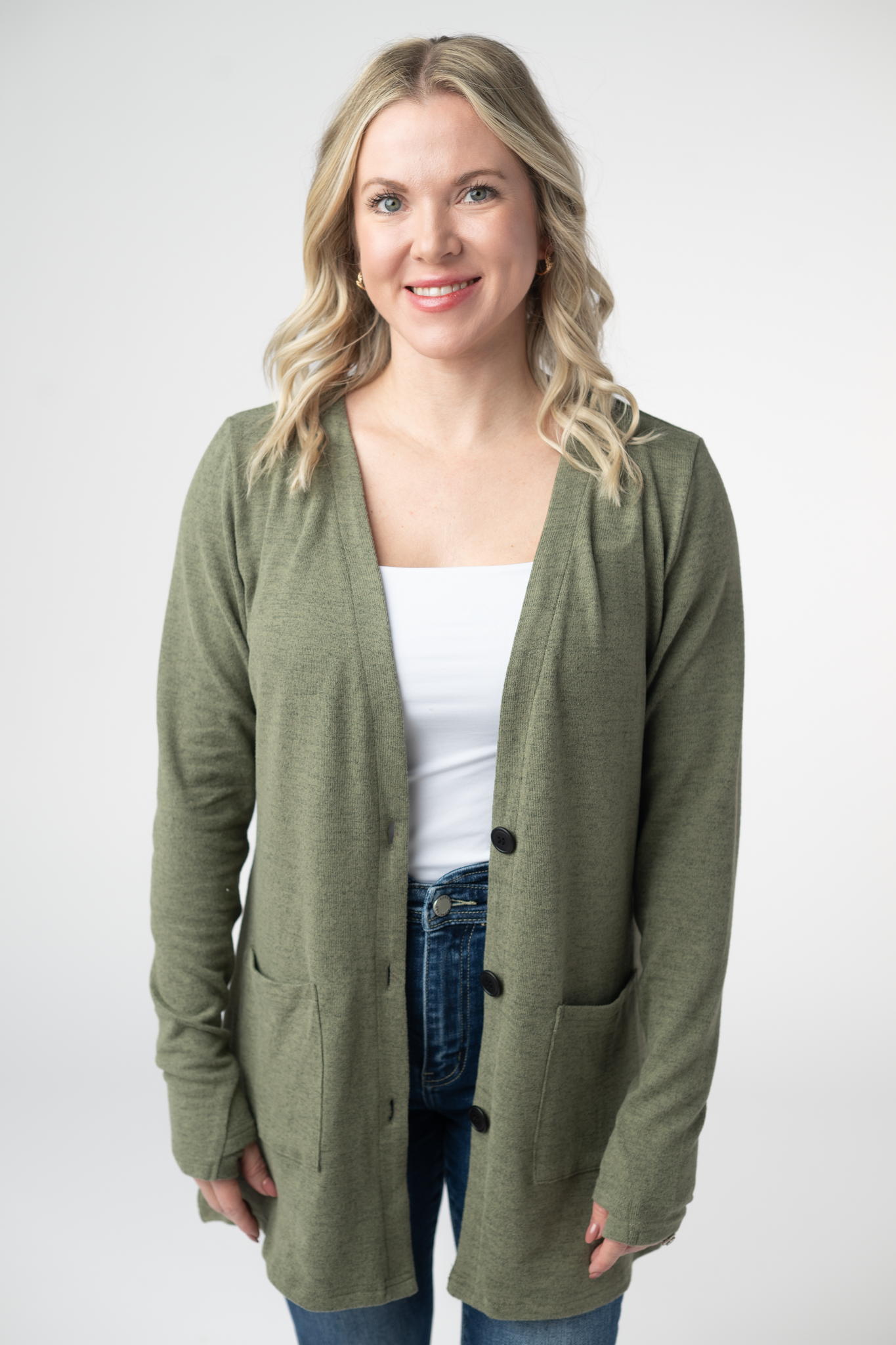 PREBOOK Cori Cardigan - Heathered Olive