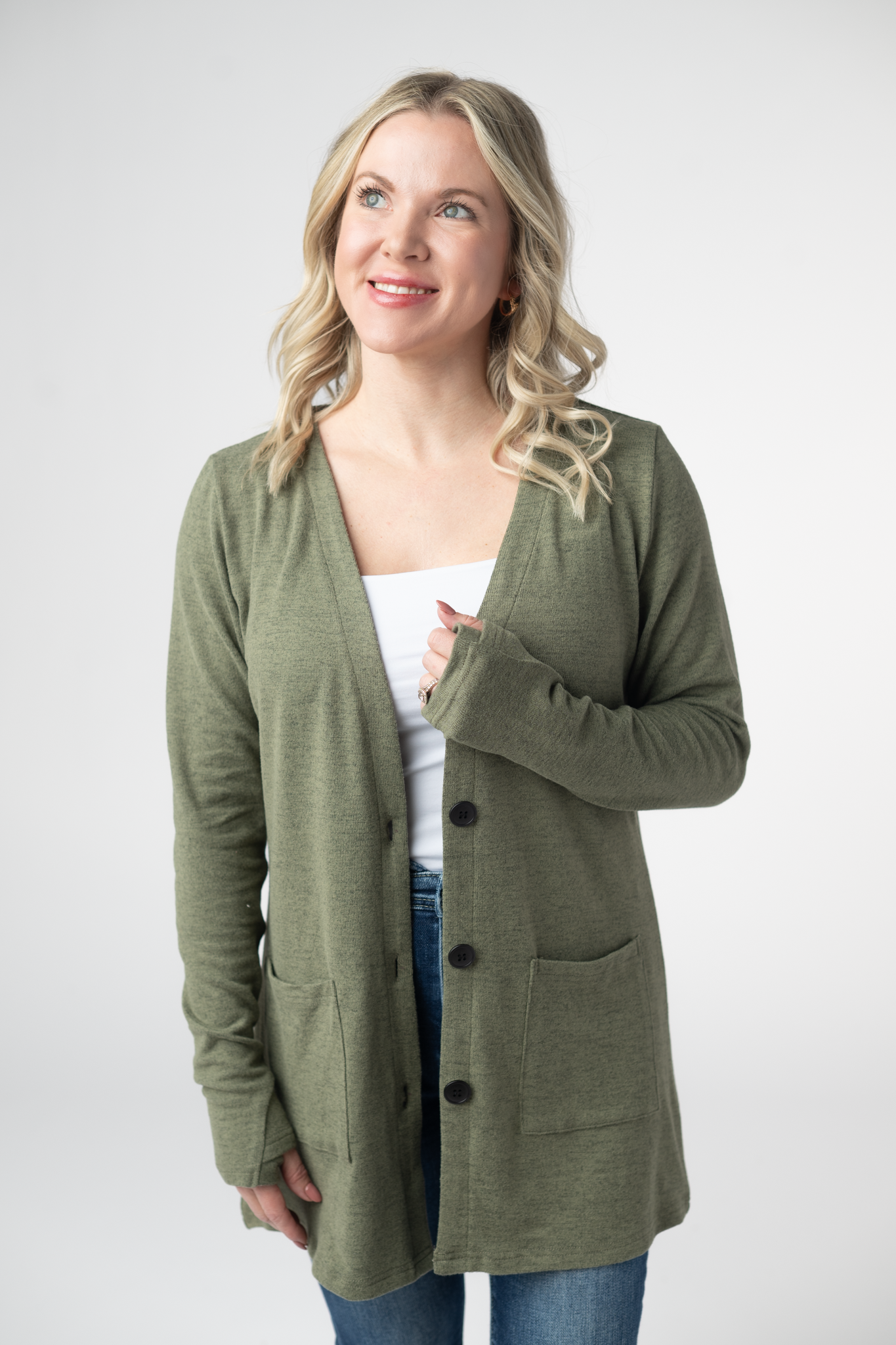 PREBOOK Cori Cardigan - Heathered Olive