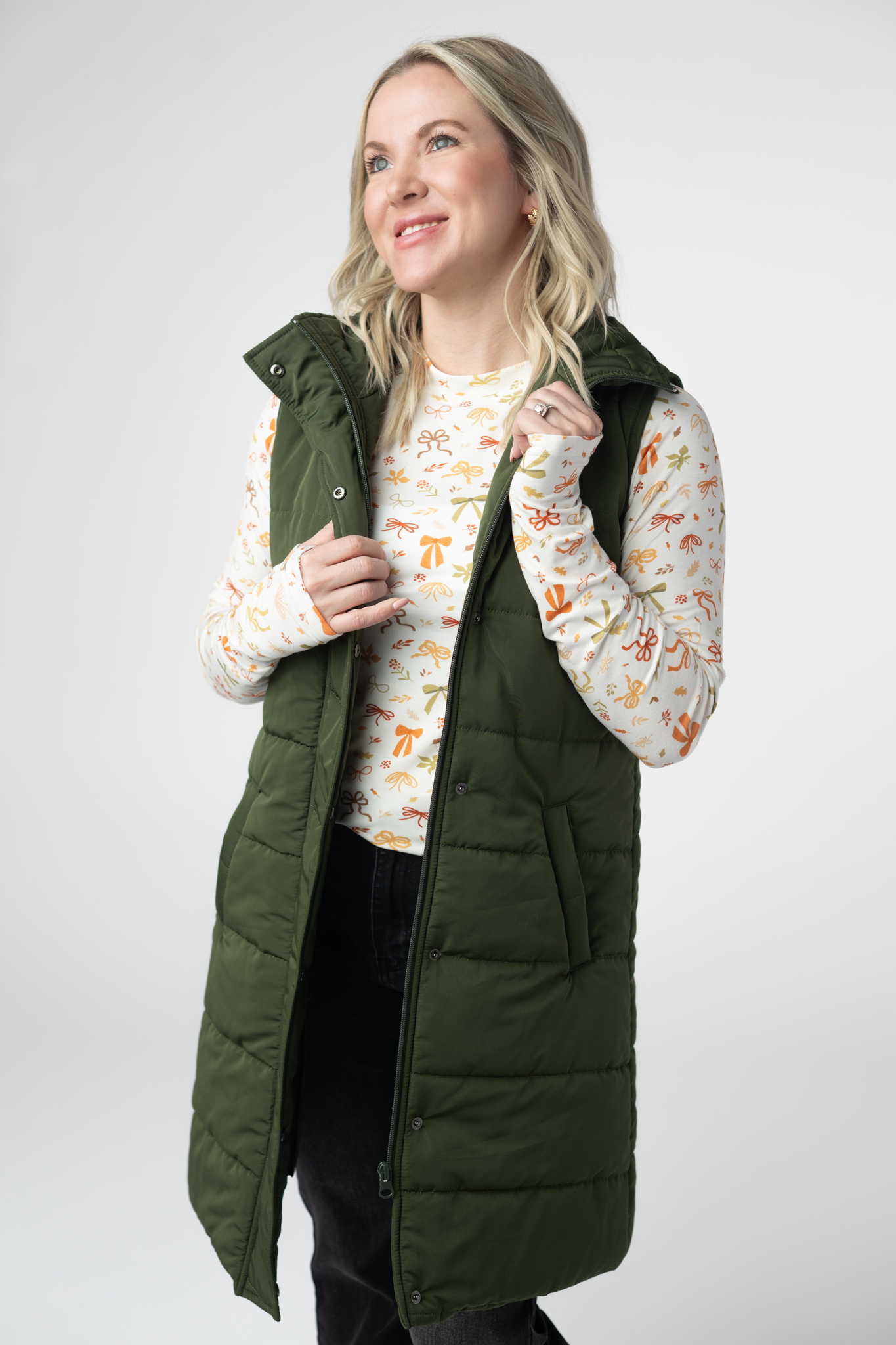 PREBOOK Harlow Long Vest - Dark Olive