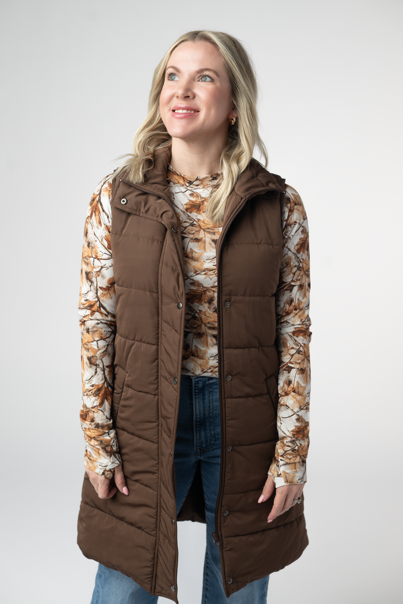 PREBOOK Harlow Long Vest - Brown