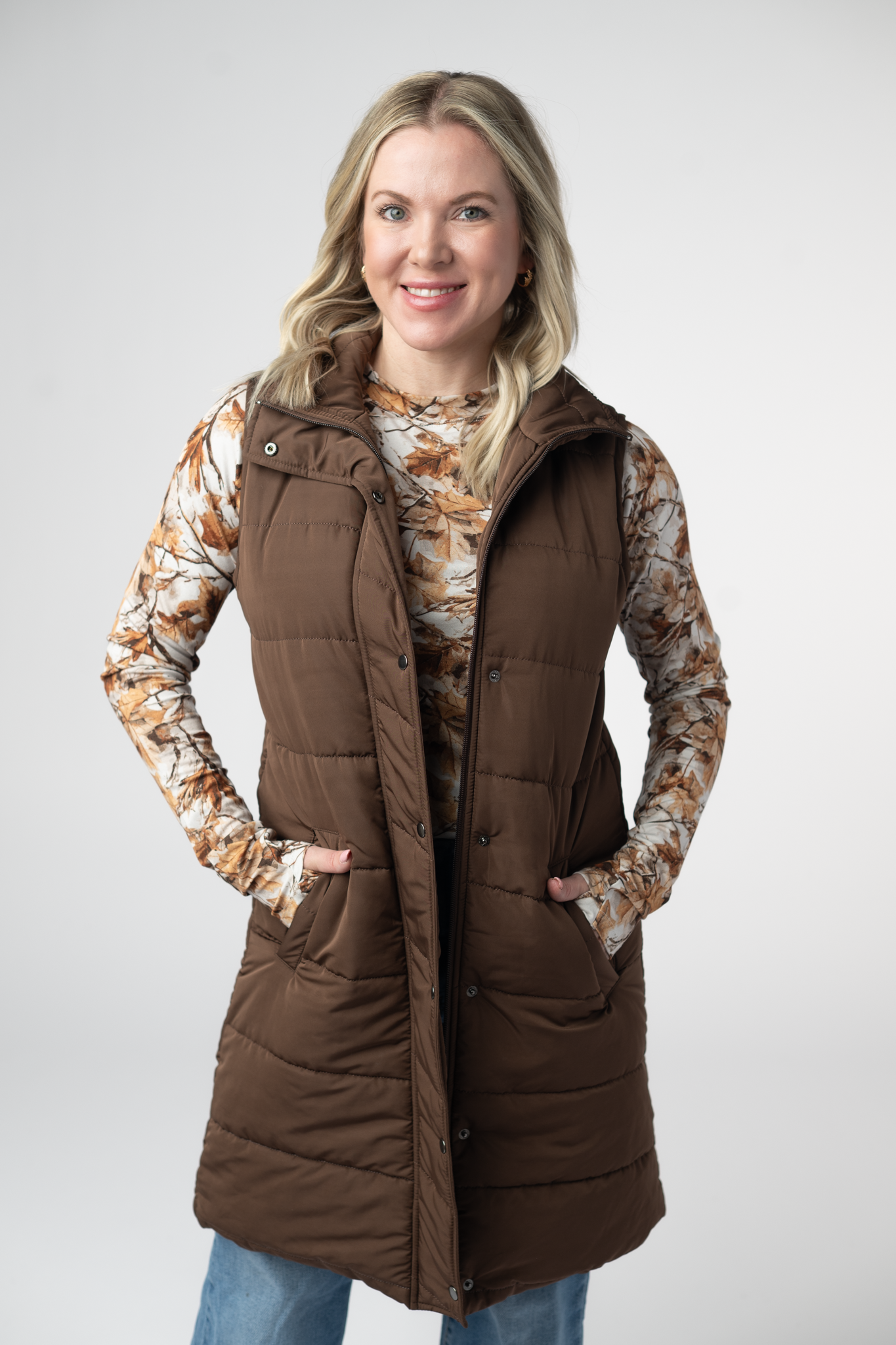 PREBOOK Harlow Long Vest - Brown
