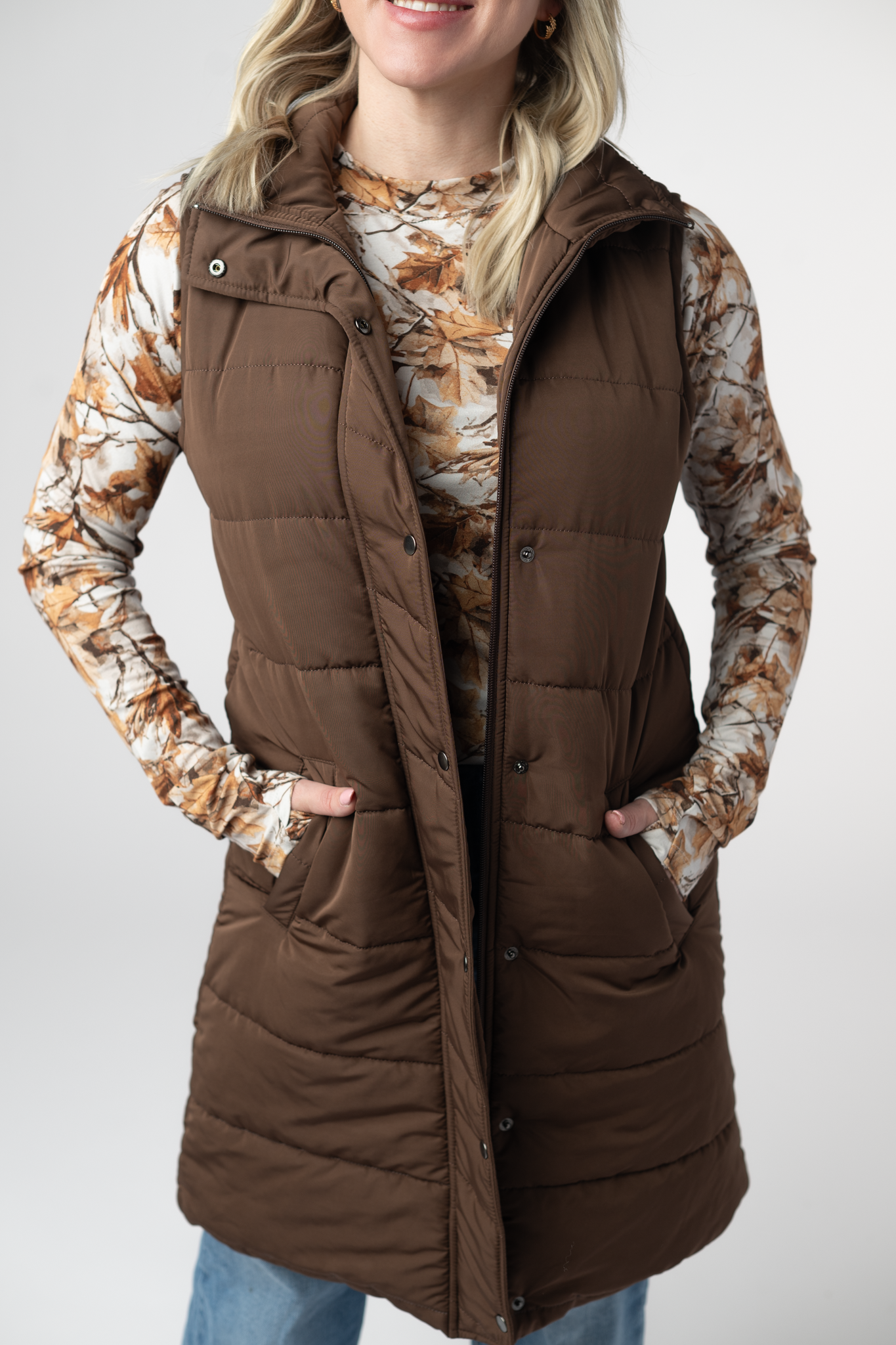 PREBOOK Harlow Long Vest - Brown
