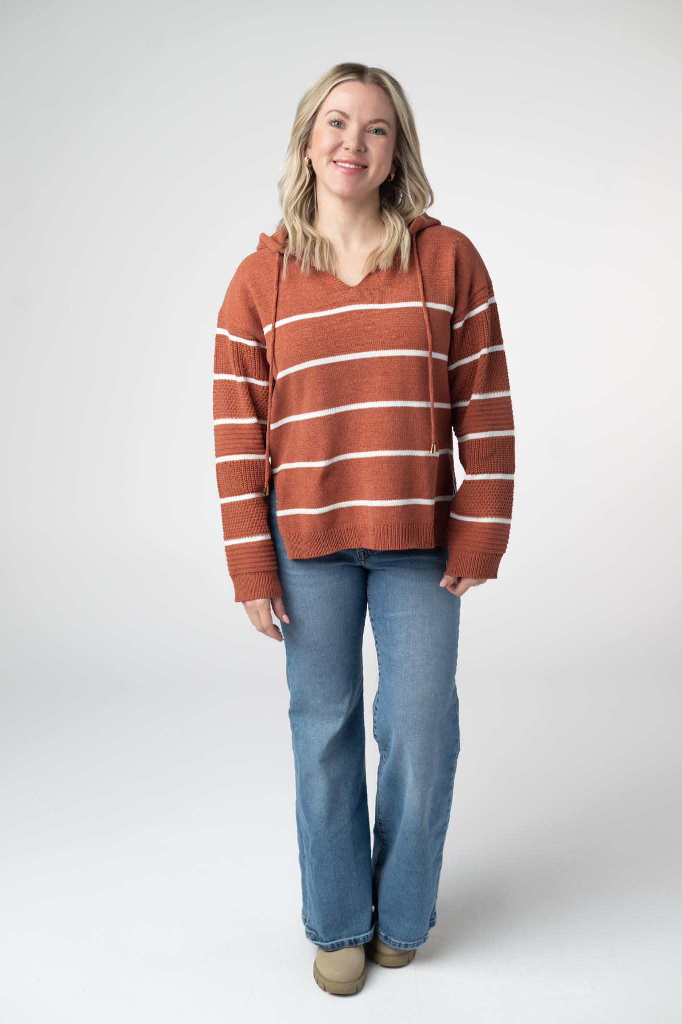 PREBOOK Maddie Striped Hoodie - Pumpkin Spice