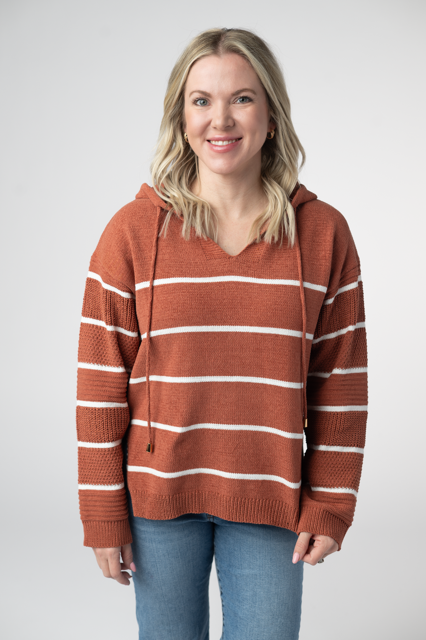 PREBOOK Maddie Striped Hoodie - Pumpkin Spice