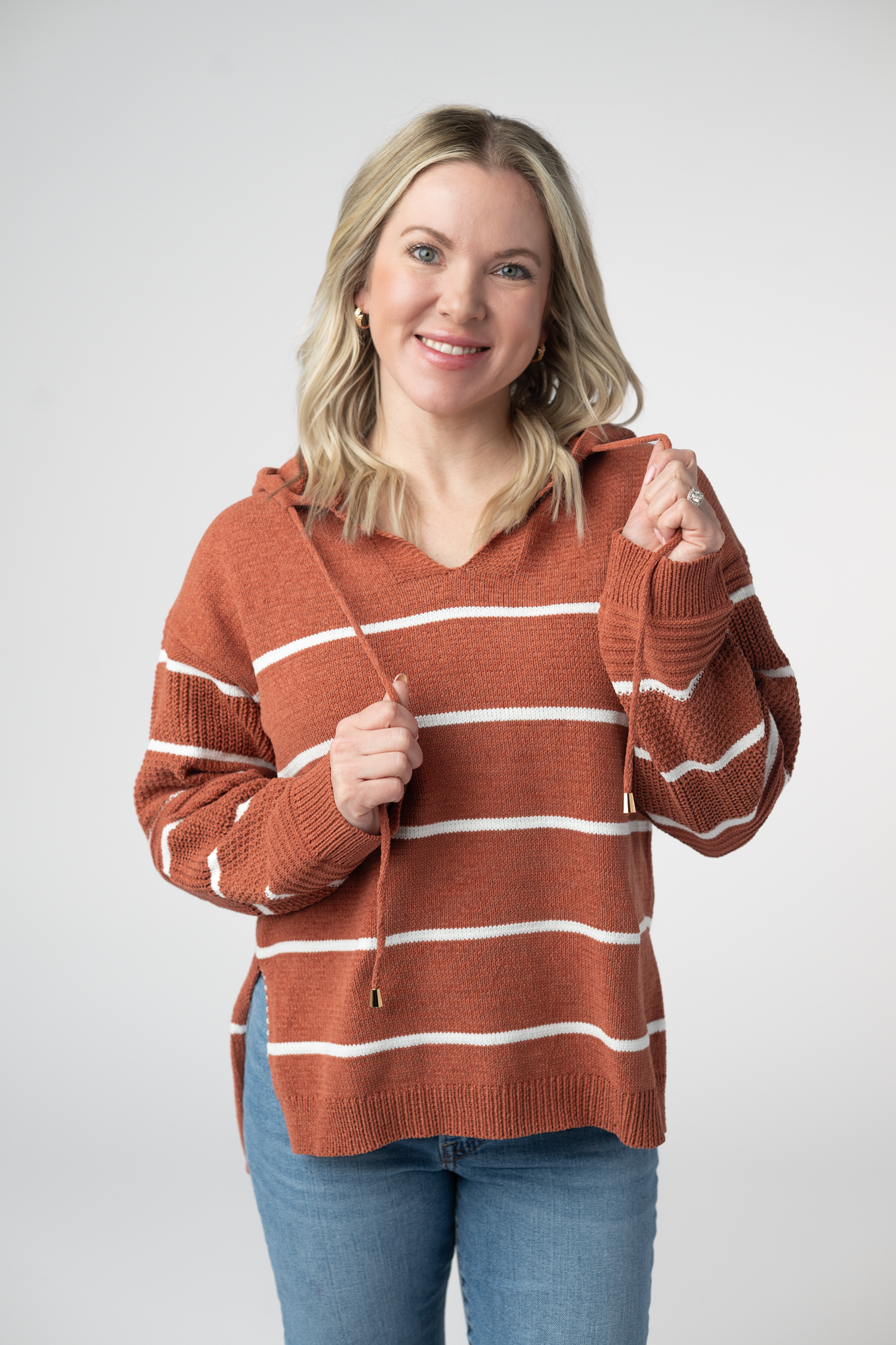 PREBOOK Maddie Striped Hoodie - Pumpkin Spice