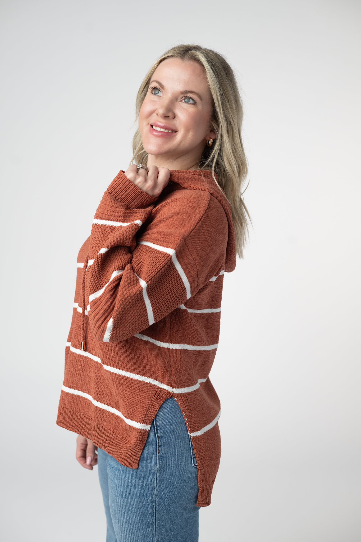 PREBOOK Maddie Striped Hoodie - Pumpkin Spice