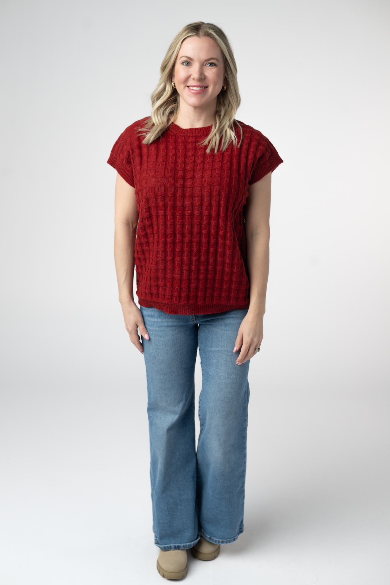 PREBOOK Kelly Knitted Top - Brick Red