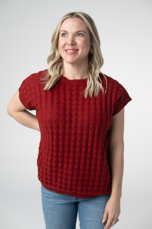 PREBOOK Kelly Knitted Top - Brick Red