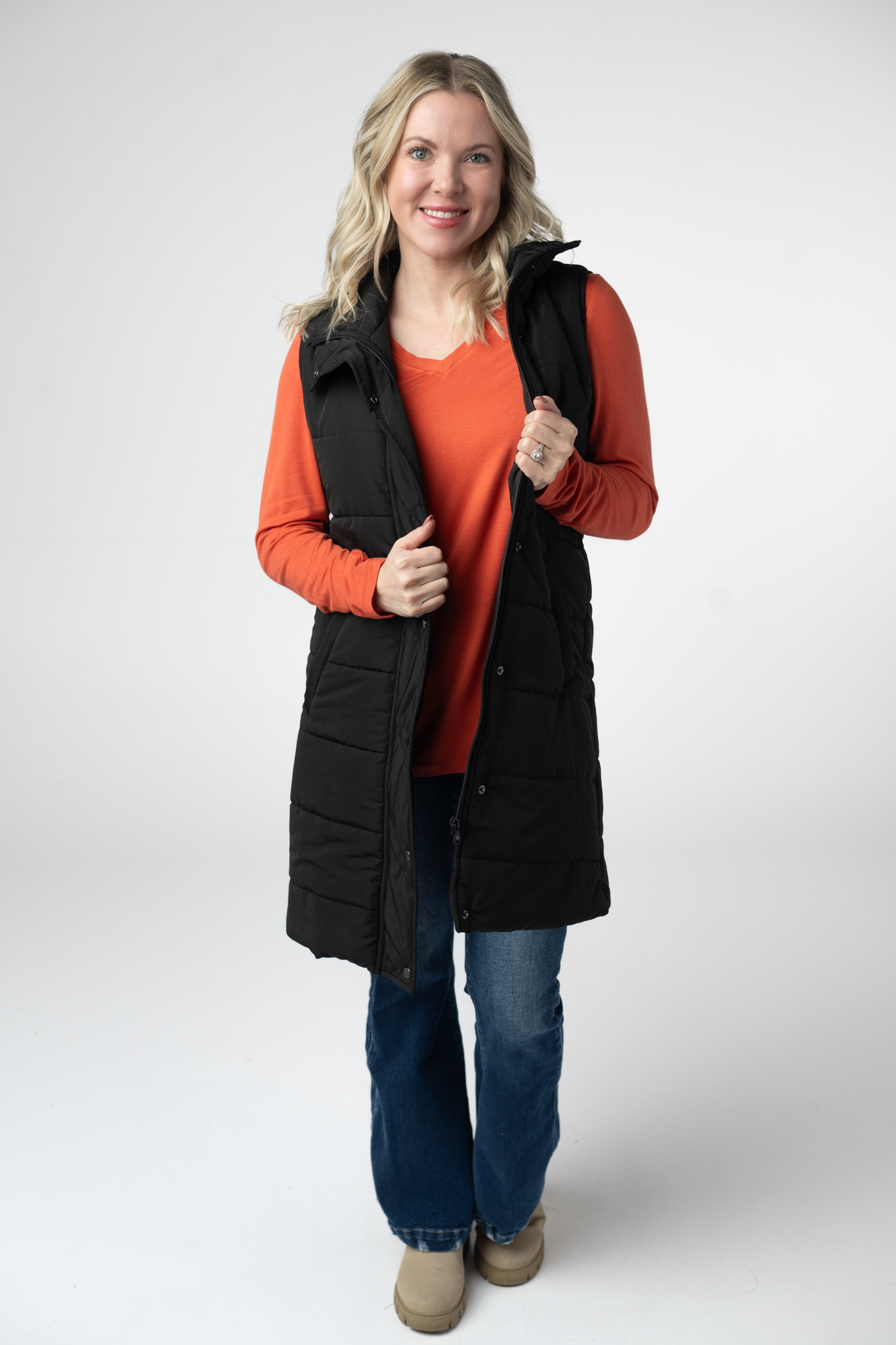 PREBOOK Harlow Long Vest - Black