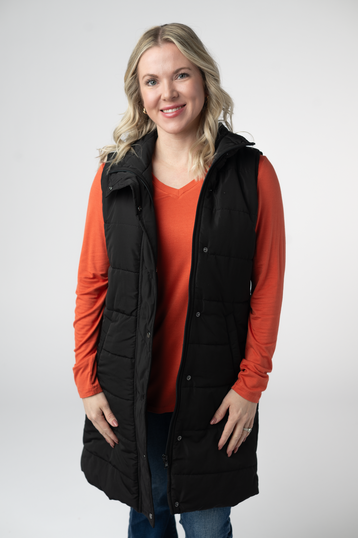 PREBOOK Harlow Long Vest - Black