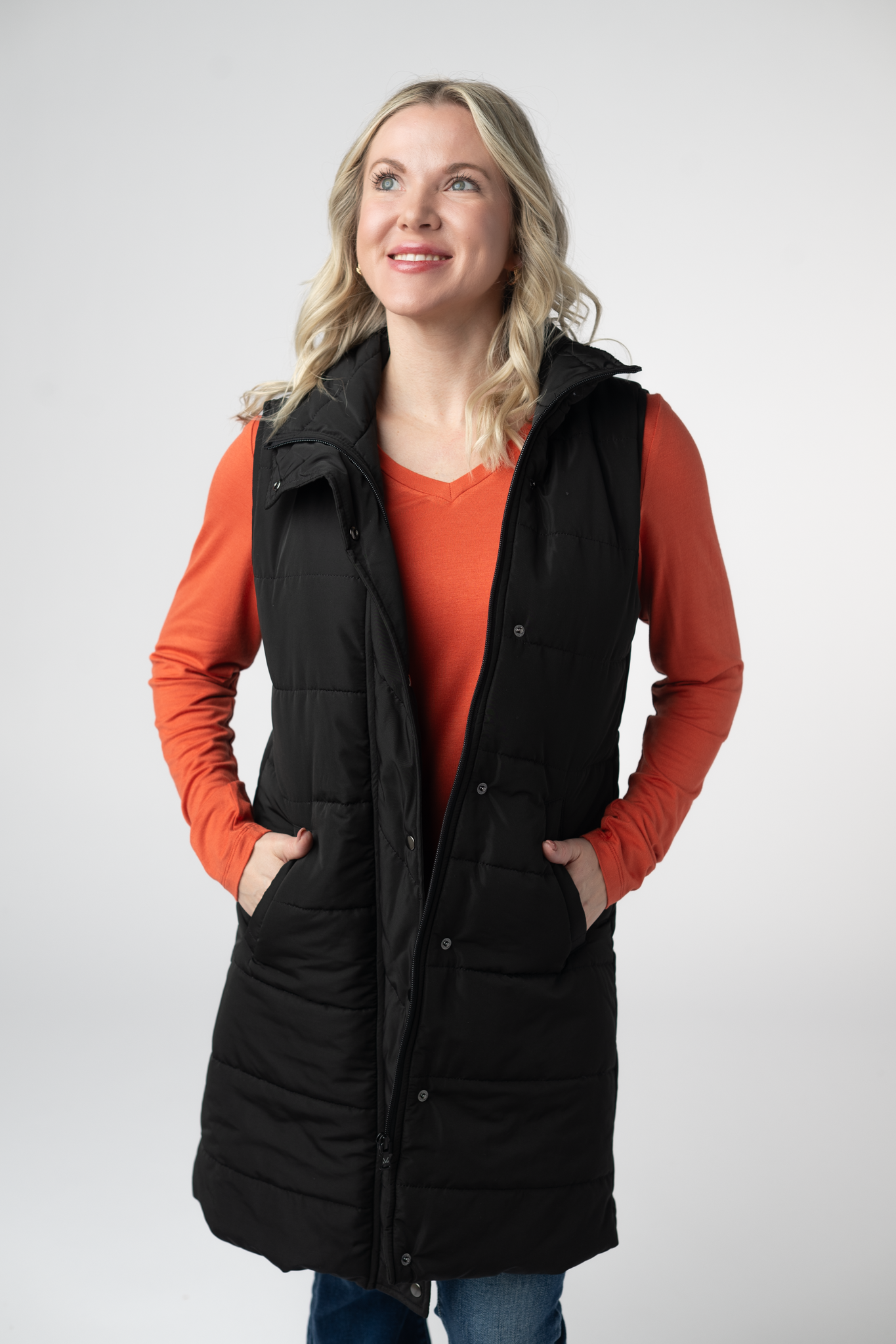PREBOOK Harlow Long Vest - Black