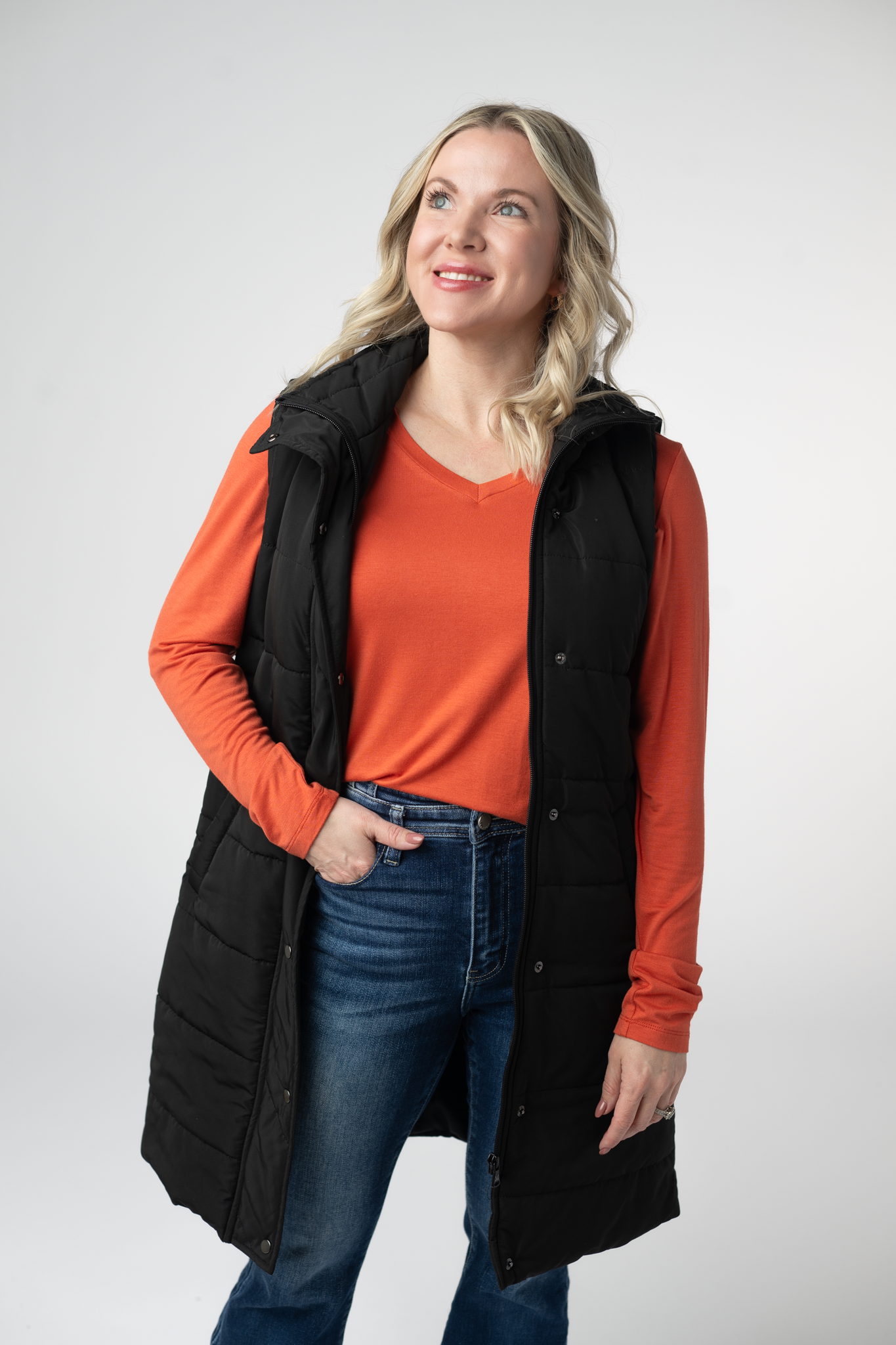 PREBOOK Harlow Long Vest - Black