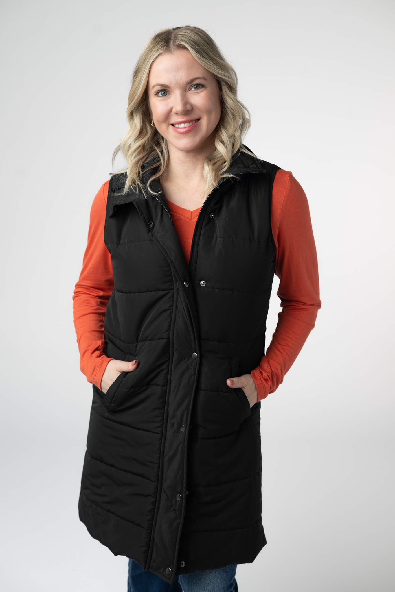 PREBOOK Harlow Long Vest - Black