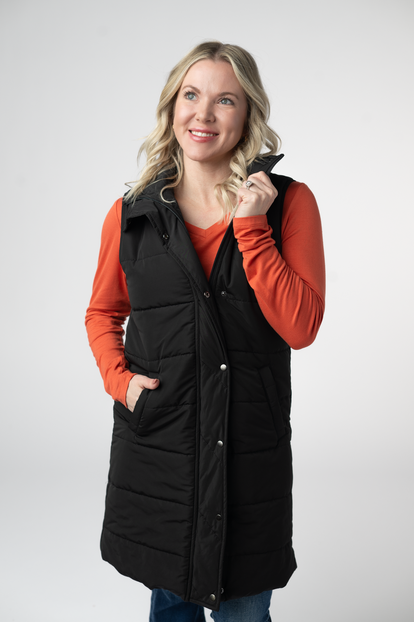 PREBOOK Harlow Long Vest - Black