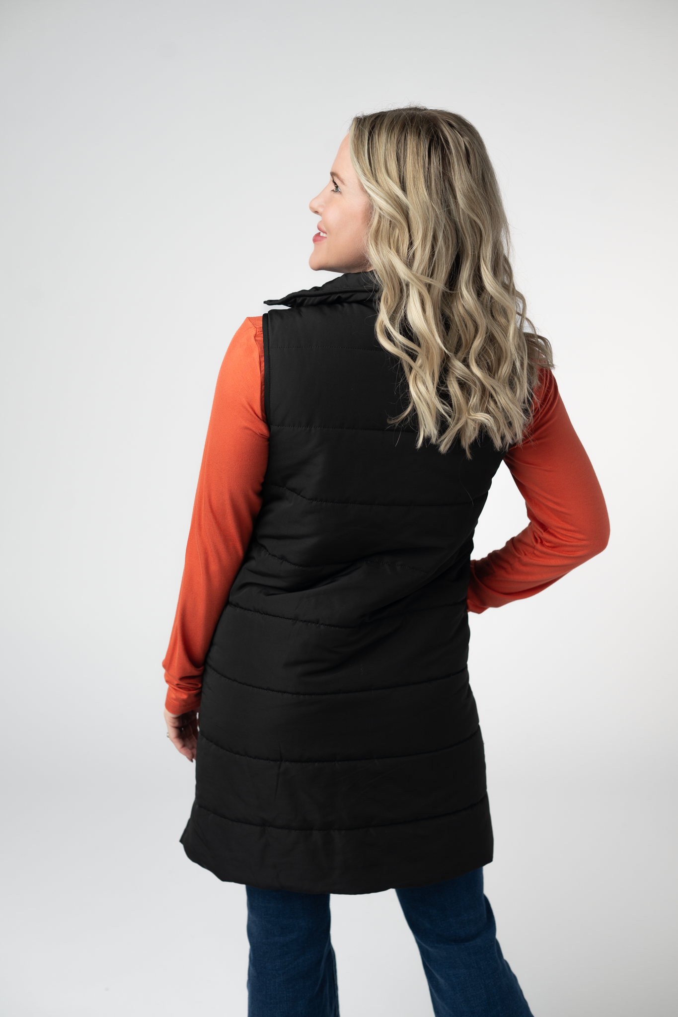 PREBOOK Harlow Long Vest - Black