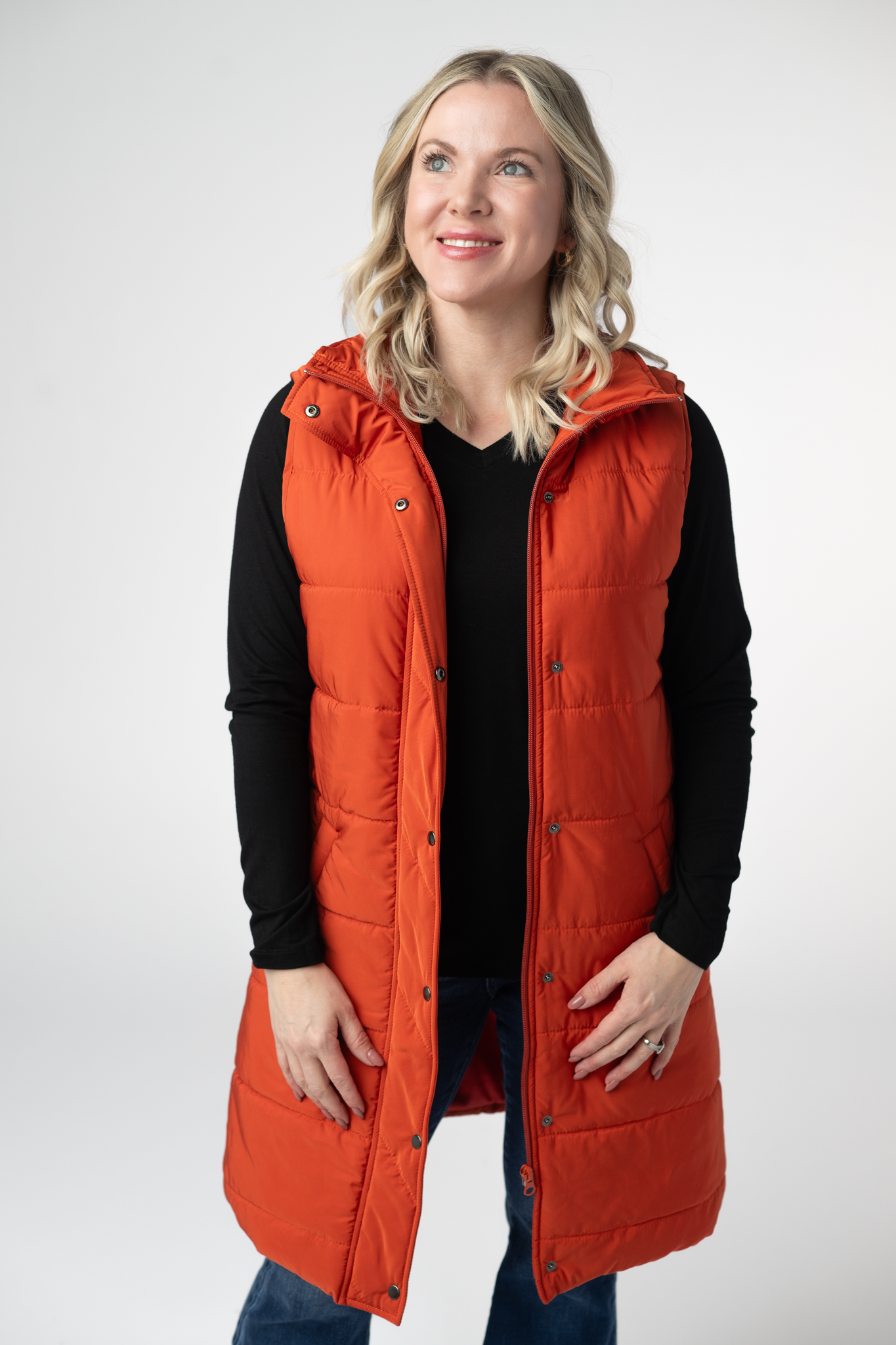 PREBOOK Harlow Long Vest - Pumpkin