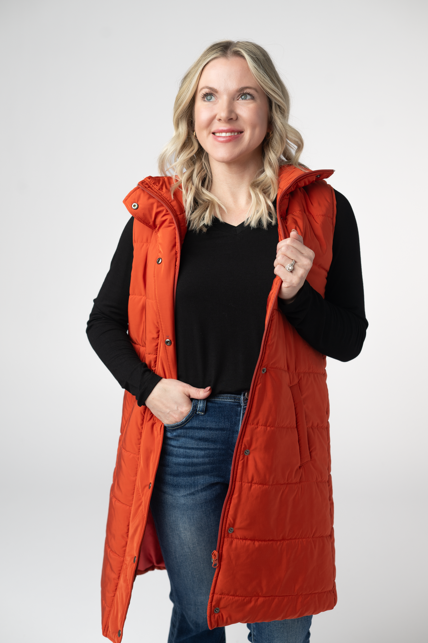 PREBOOK Harlow Long Vest - Pumpkin