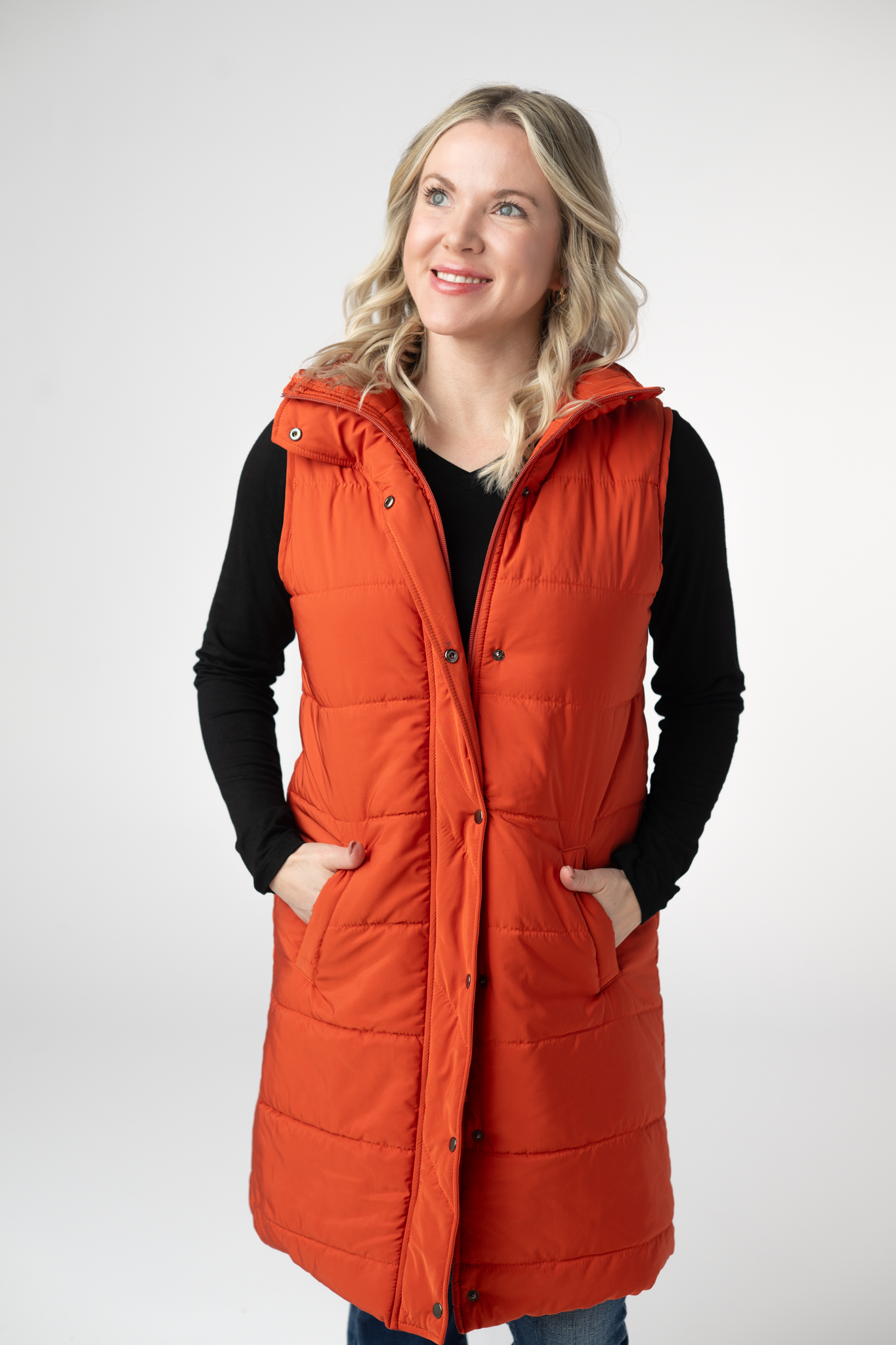 PREBOOK Harlow Long Vest - Pumpkin
