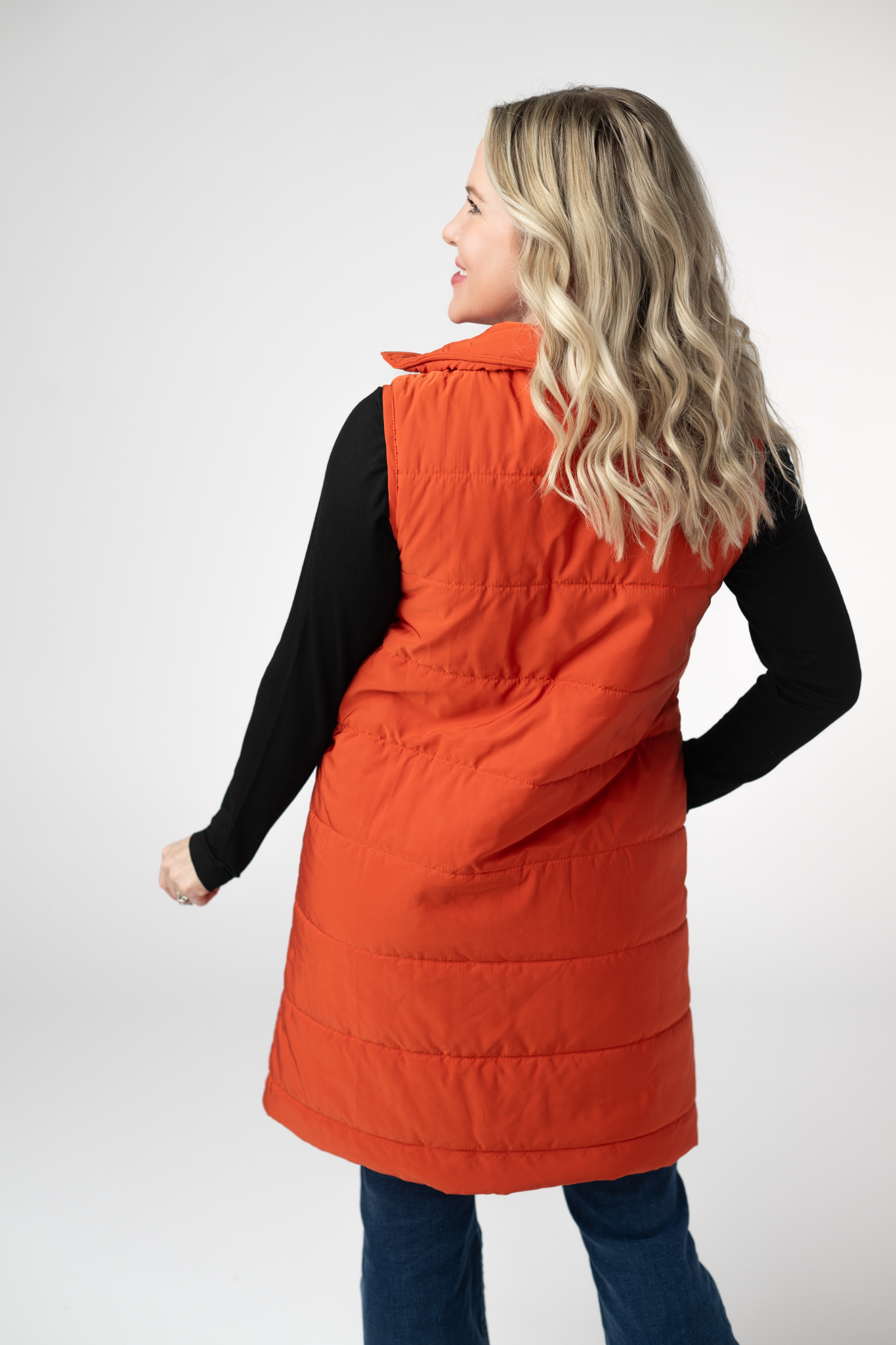 PREBOOK Harlow Long Vest - Pumpkin