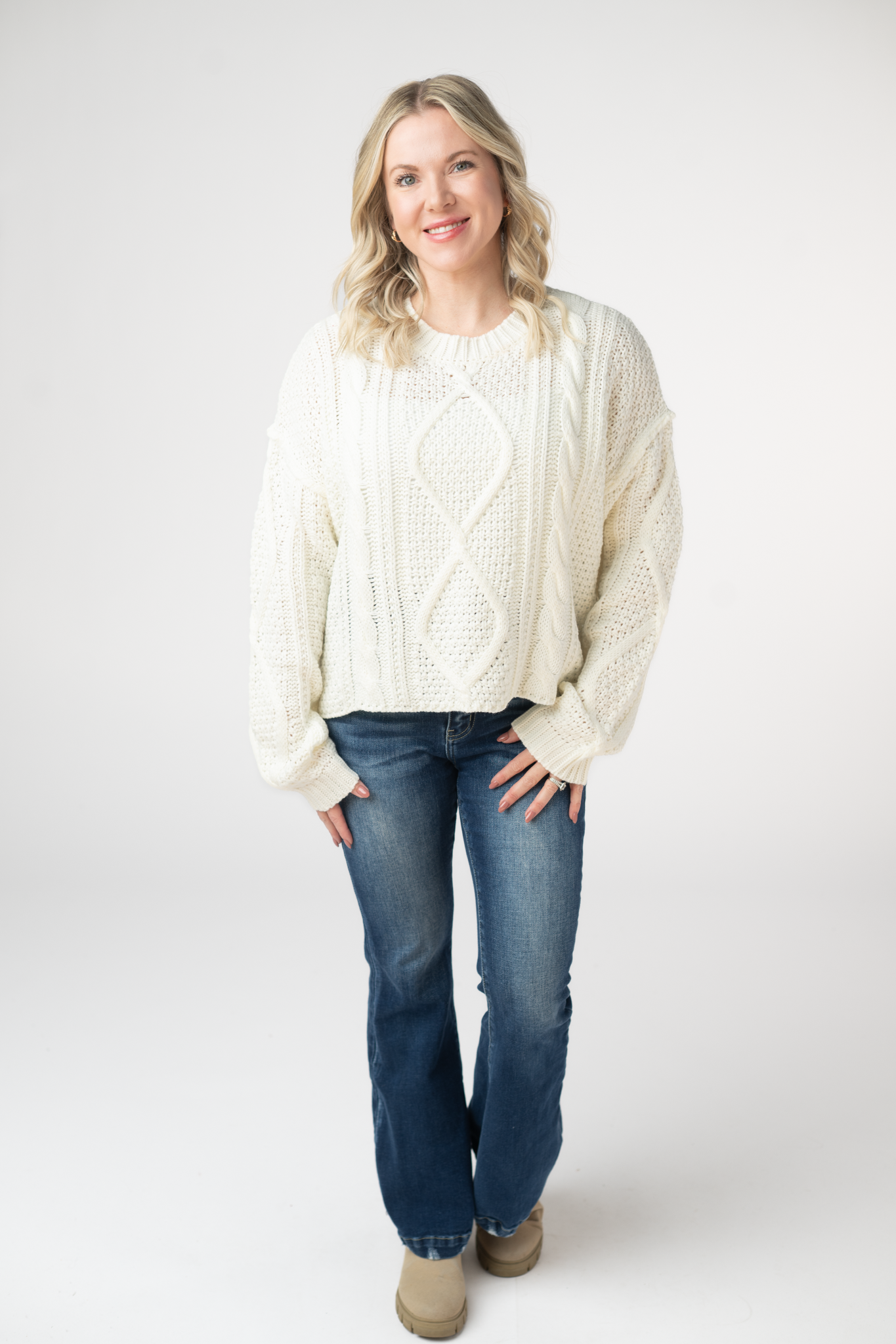 PREBOOK Cable Knit Sweater - Ivory