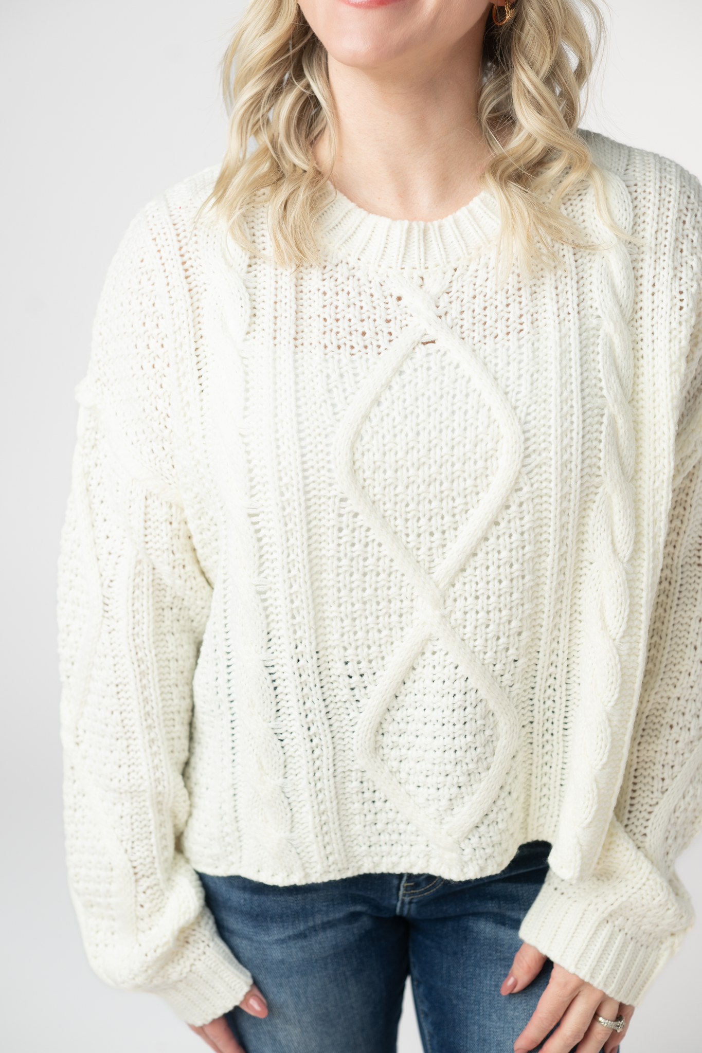 PREBOOK Cable Knit Sweater - Ivory