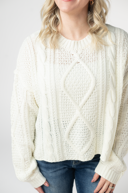 PREBOOK Cable Knit Sweater - Ivory