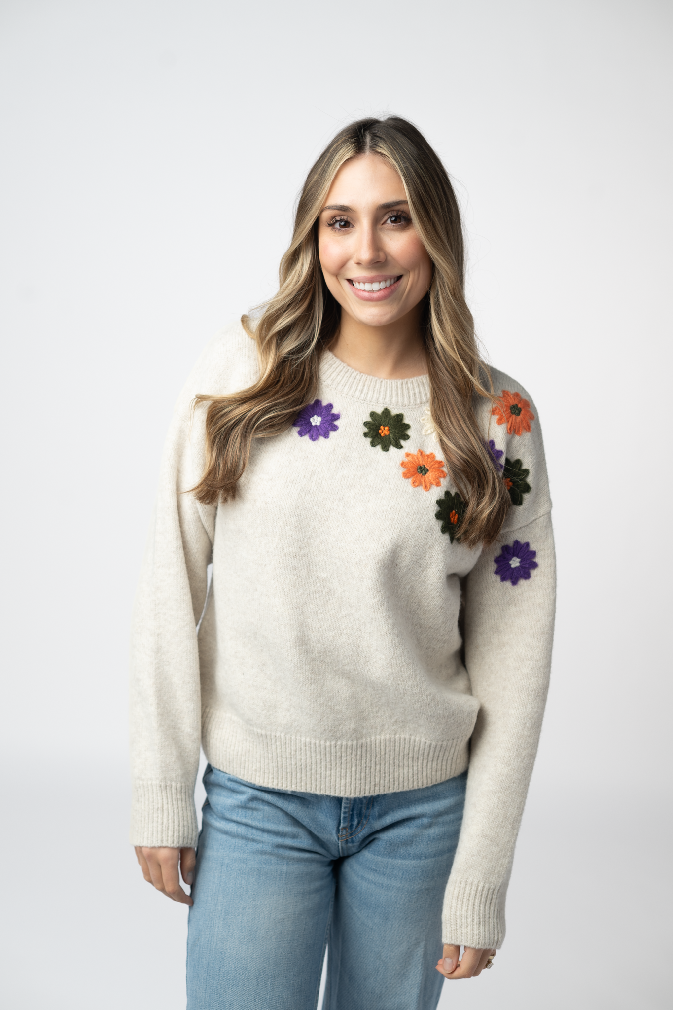 PREBOOK Fall Floral Sweater - Beige