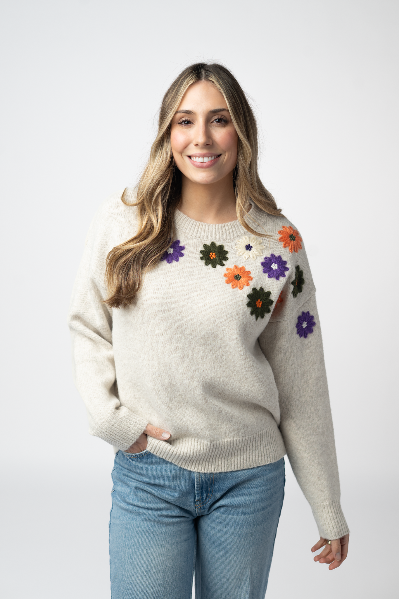PREBOOK Fall Floral Sweater - Beige