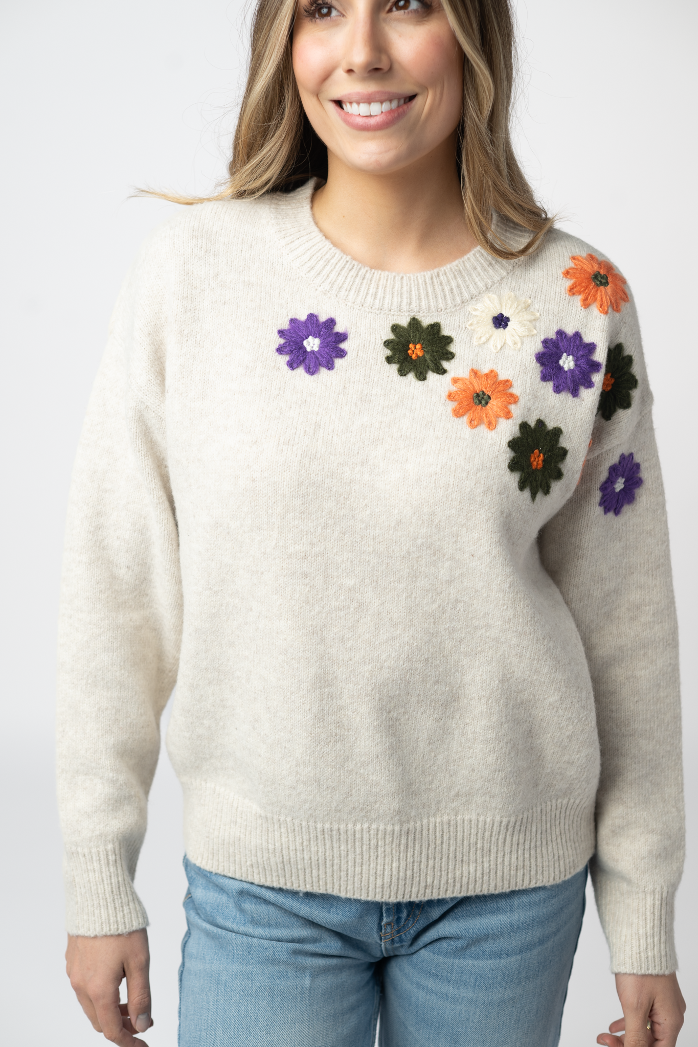 PREBOOK Fall Floral Sweater - Beige