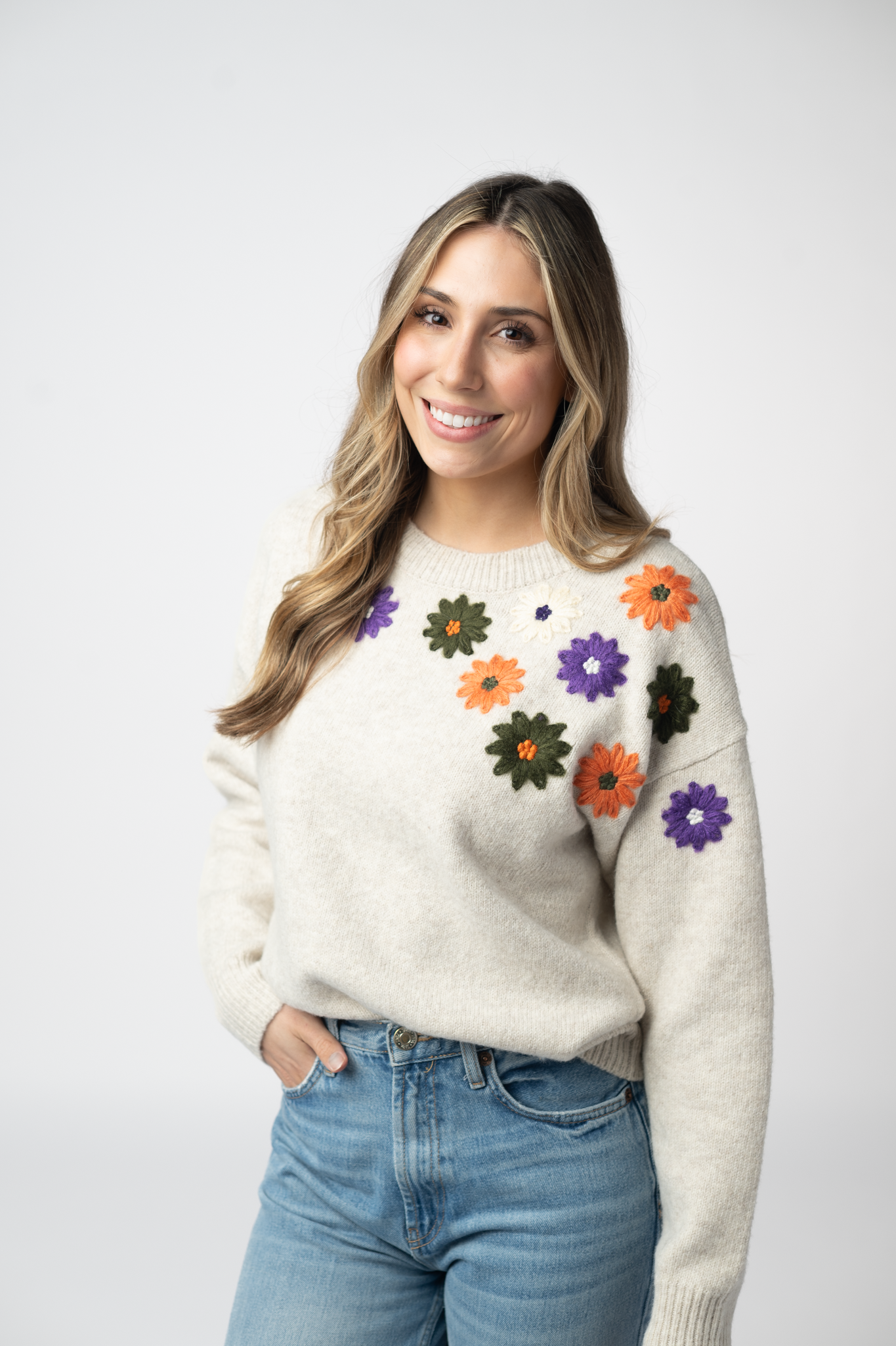 PREBOOK Fall Floral Sweater - Beige